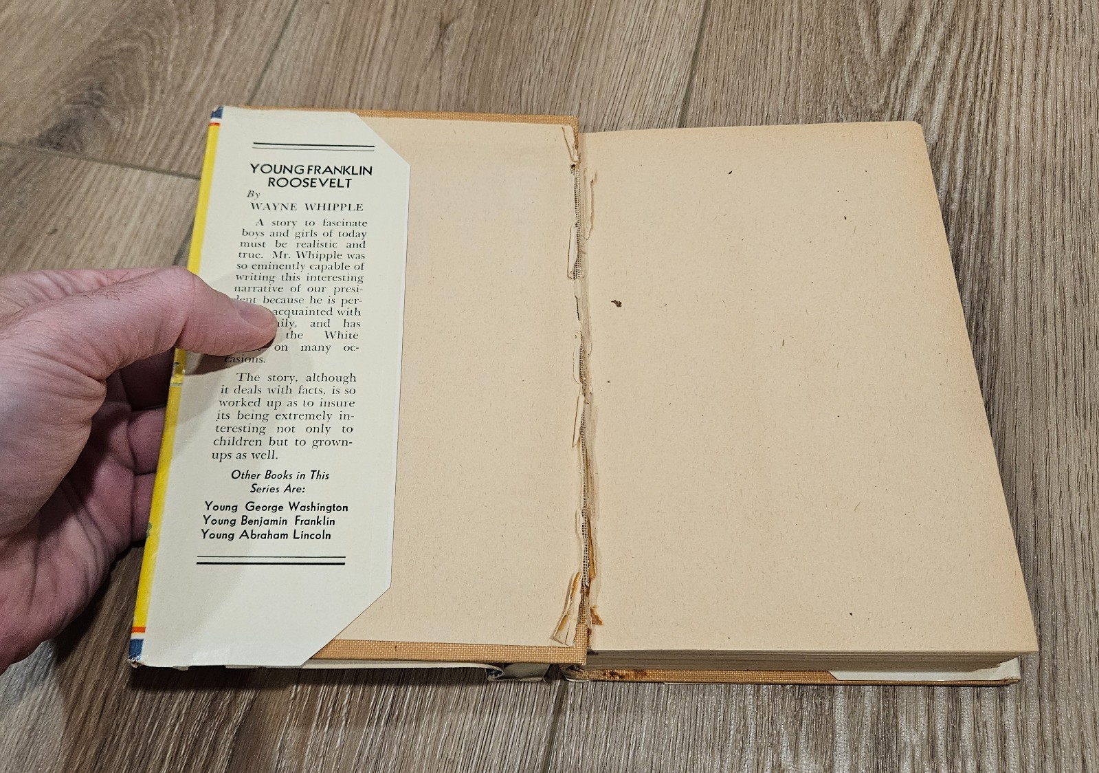 Young Franklin Roosevelt by Wayne Whipple HC DJ Goldsmith Publishing Co 1934