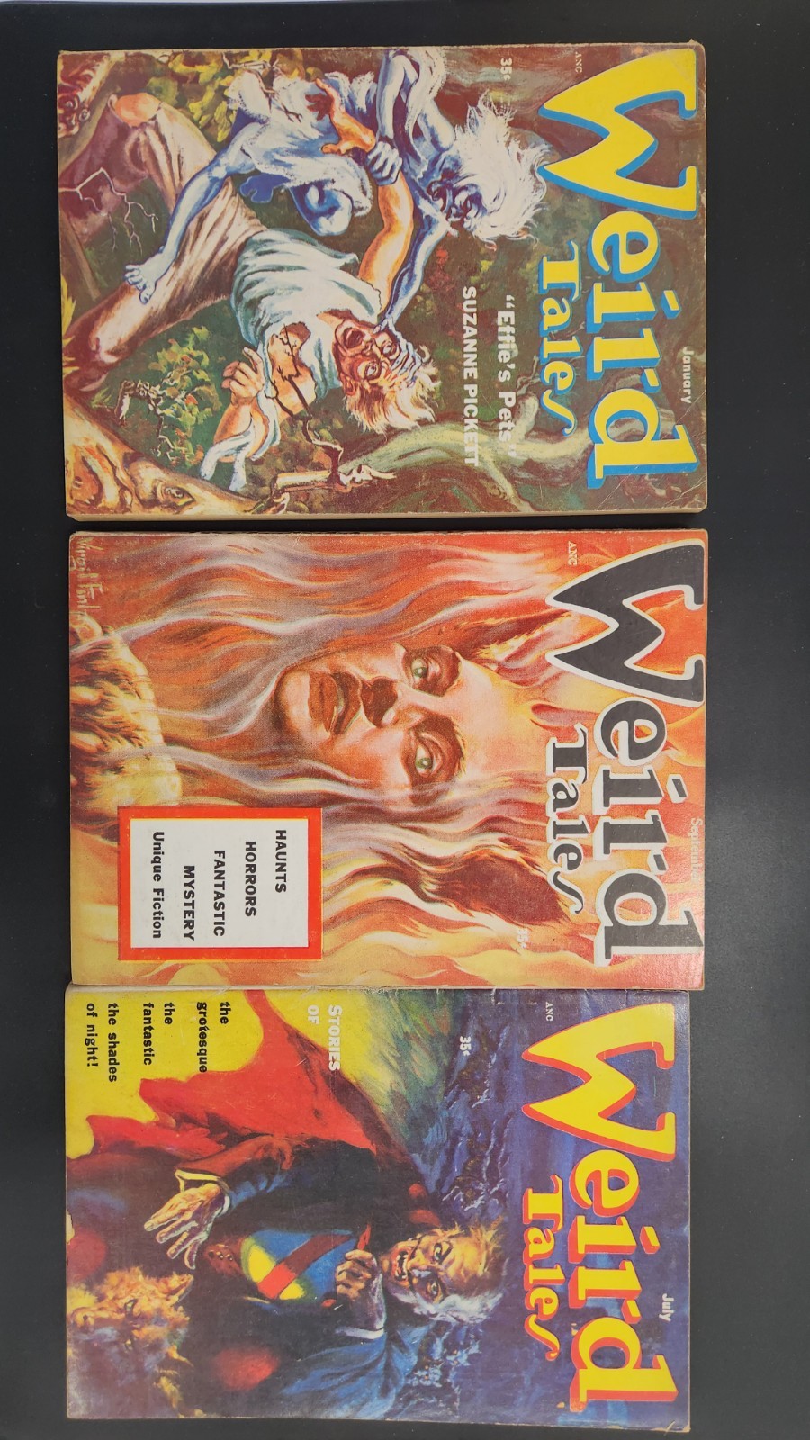 Weird Tales Lot Of 3 Books From 1954. Pulp Horror