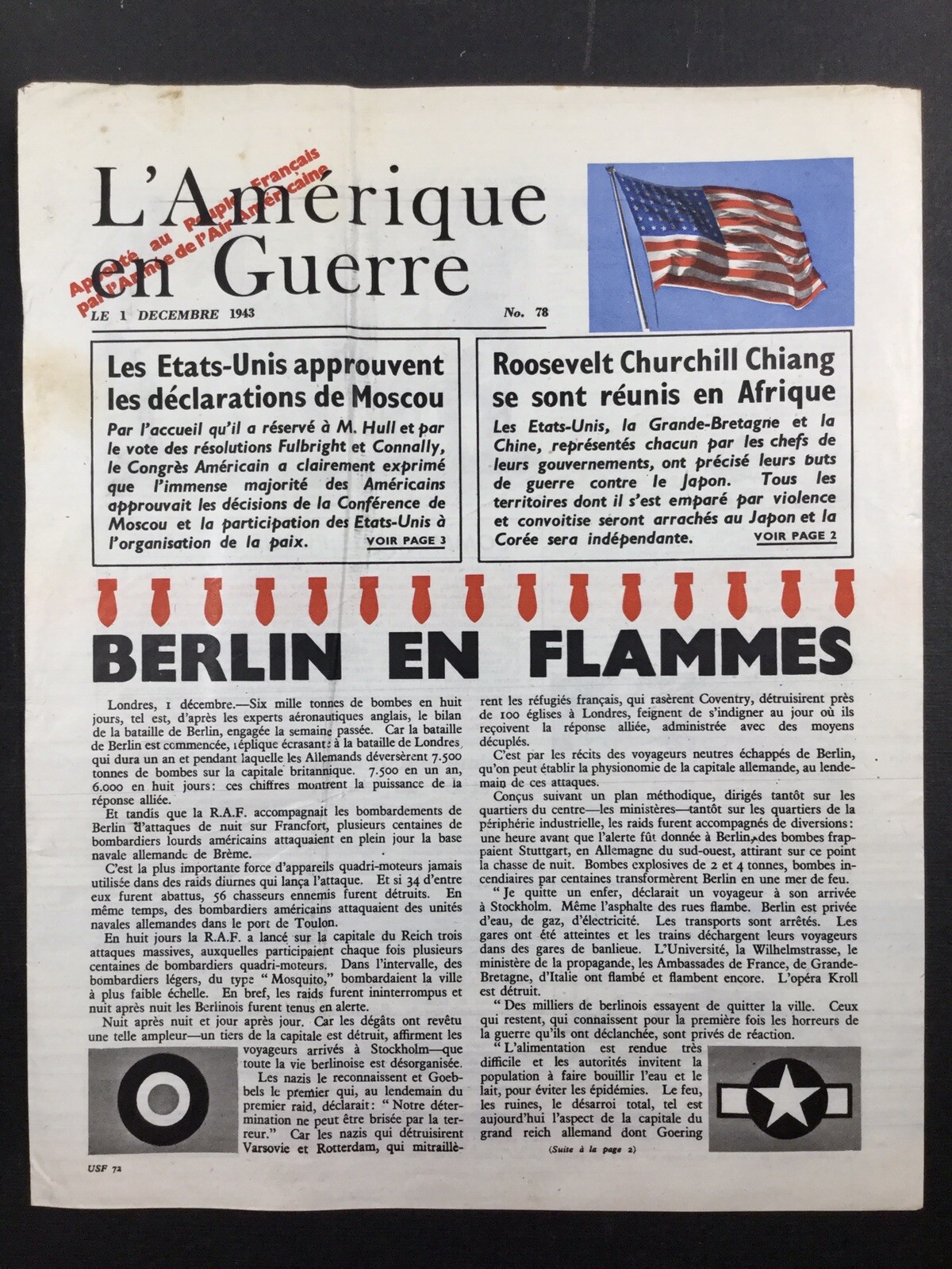 Berlin Burns 1943 China Chiang Kai Shek The Cairo America At War USA WW2