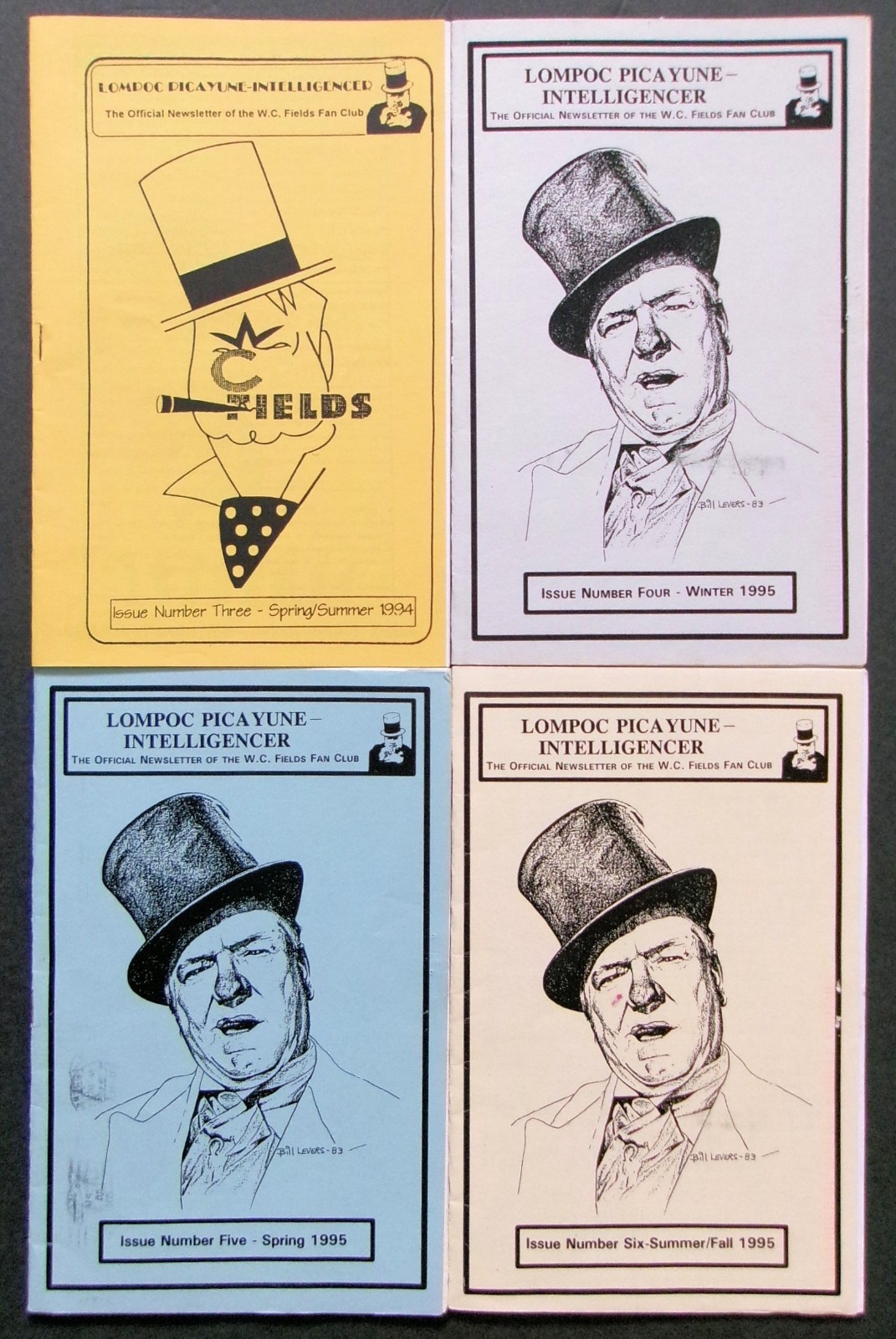 W.C. Fields Fan Club Booklets LOMPOC PICAYUNE-INTELLIGENCER 4 Issues 1994-1995