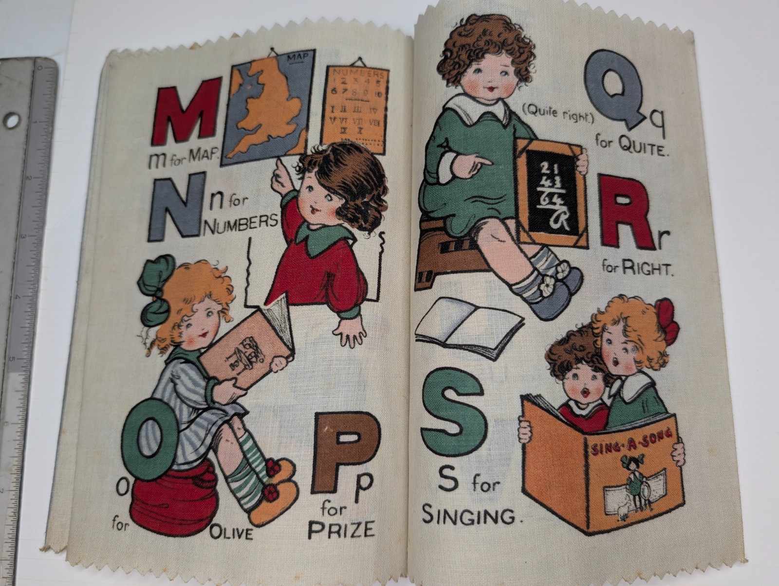 1910s Deans Rag Book Tiny Tots School ABC Toy Book Helen Marsh Lambert No 202