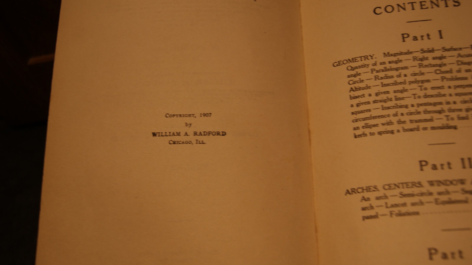 Practical Carpentry , 1907 Radford William VOL 1 , Printed 1913 Sears Roebuck