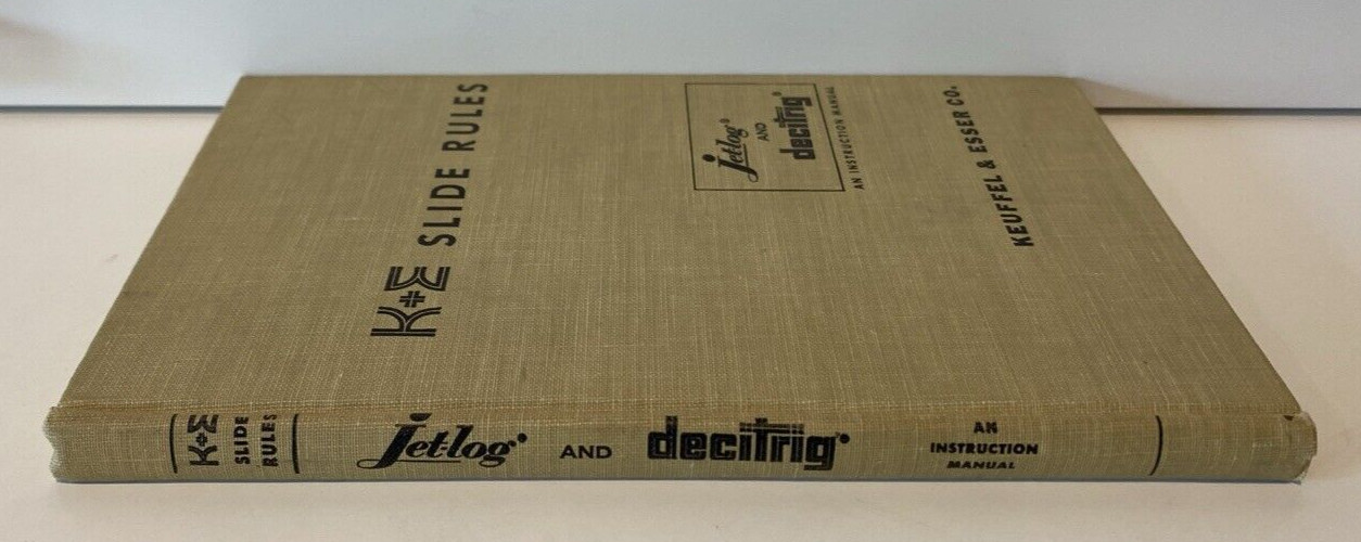 Vtg K&E Slide Rules Self Instruction Manual Keuffel & Esser JetLog Decitrig 1955