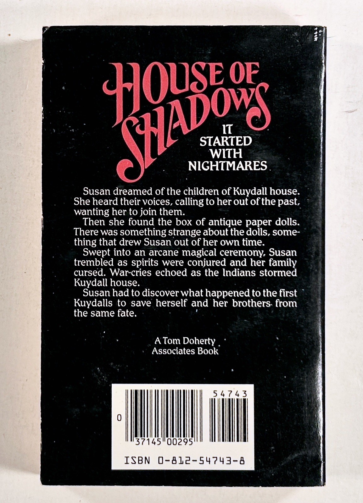 1985 Andre Norton & Phyllis Miller HOUSE OF SHADOWS supernatural thriller YA Tor