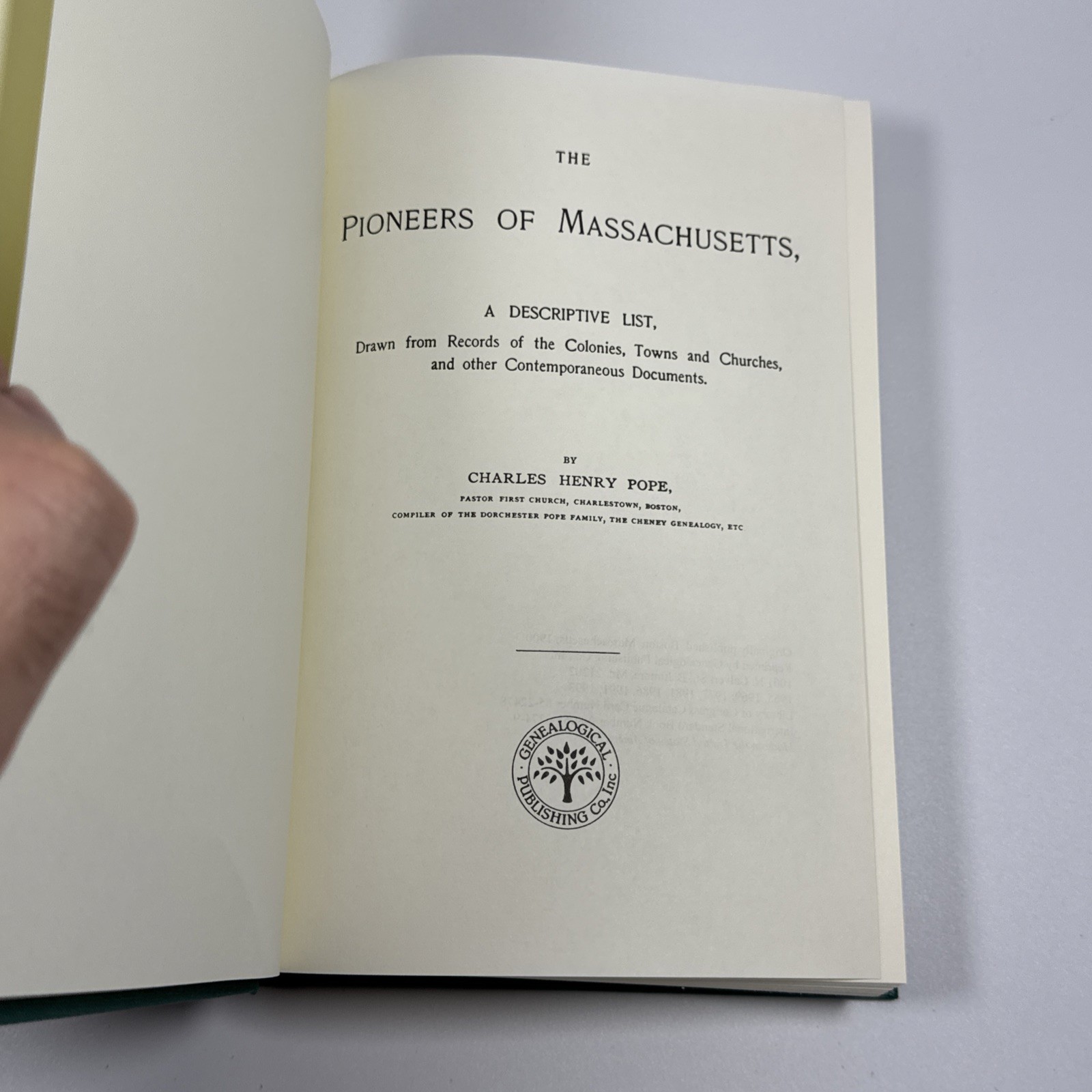 Pioneers of Massachusetts: A Descriptive List Charles Henry Pope Genealogy 1998