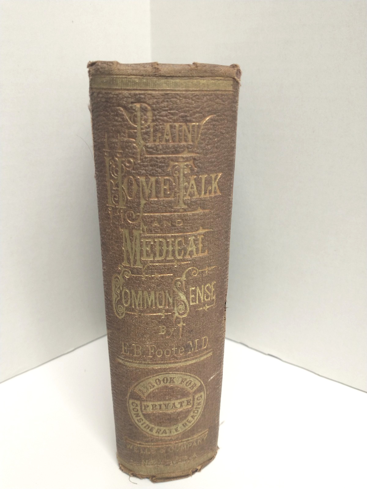 1870 Plain Home Talk Medical Common Sense Edward B. Foote MD Antique Book