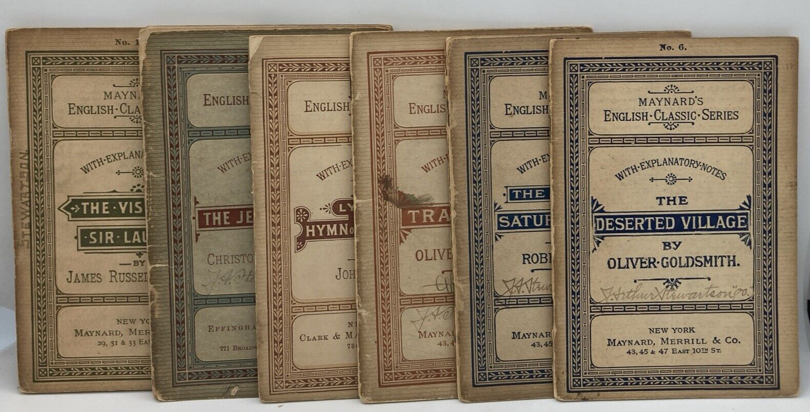 MAYNARD’S ENGLISH CLASSIC SERIES lot of 6 1800s PBs #790