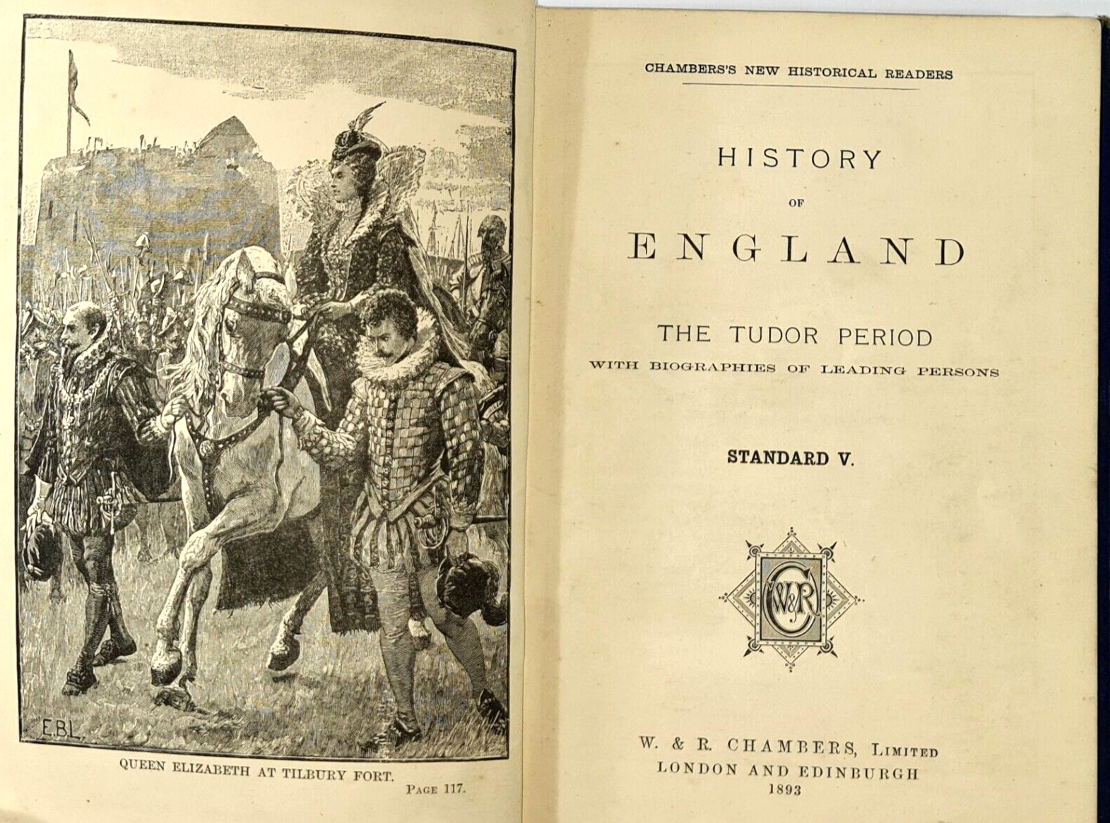 1893 Chambers New Historical Readers History of England Standard Volume 101.