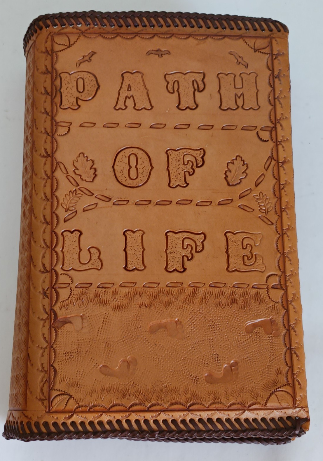 Antique Royal Path of Life 1880- Family, engravings, Nice Tooled Leather Cover