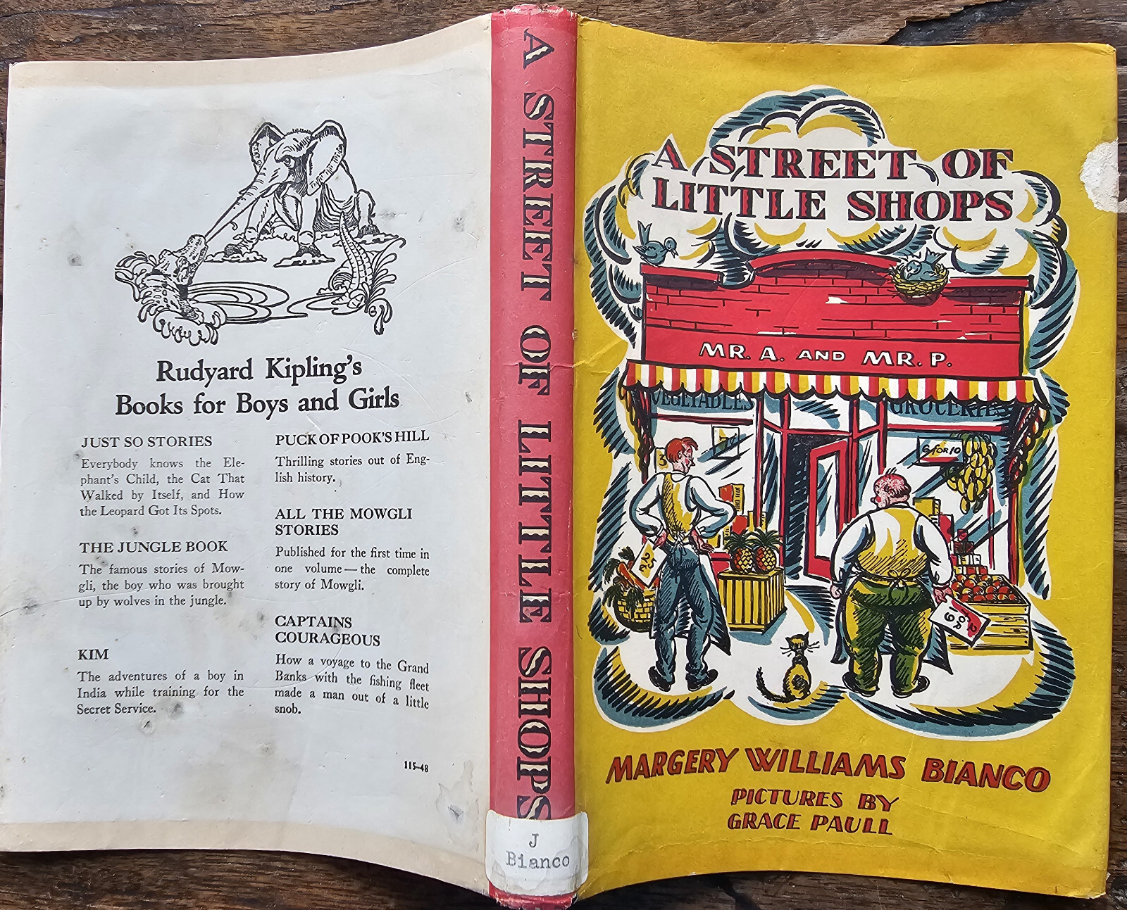A Street of Little Shops By Margery Williams Bianco 1932 X-LIB in Dust Jacket