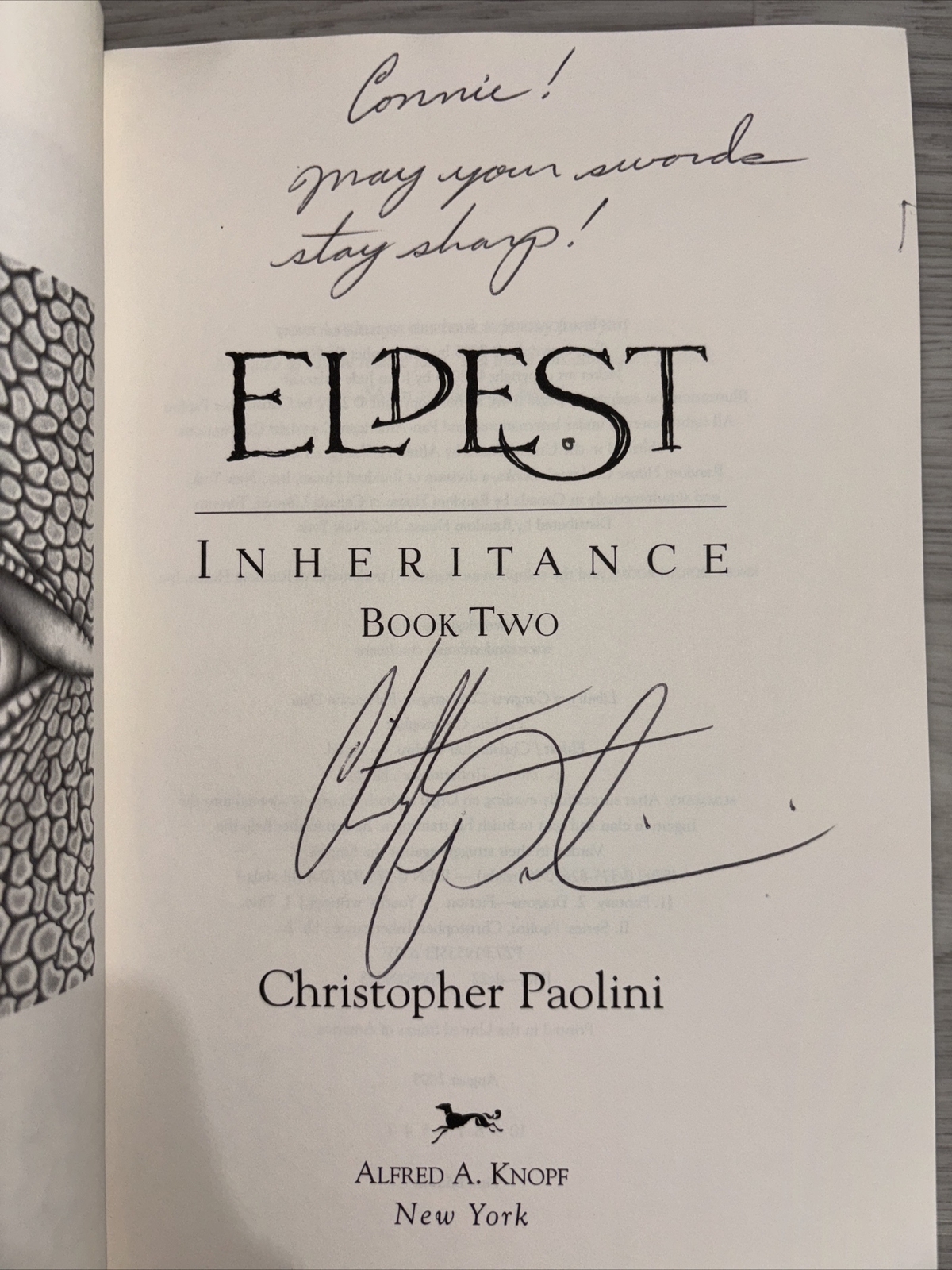 CHRISTOPHER PAOLINI SIGNED ELDEST HARD COVER BOOK FIRST EDITION FIRST STATE MINT