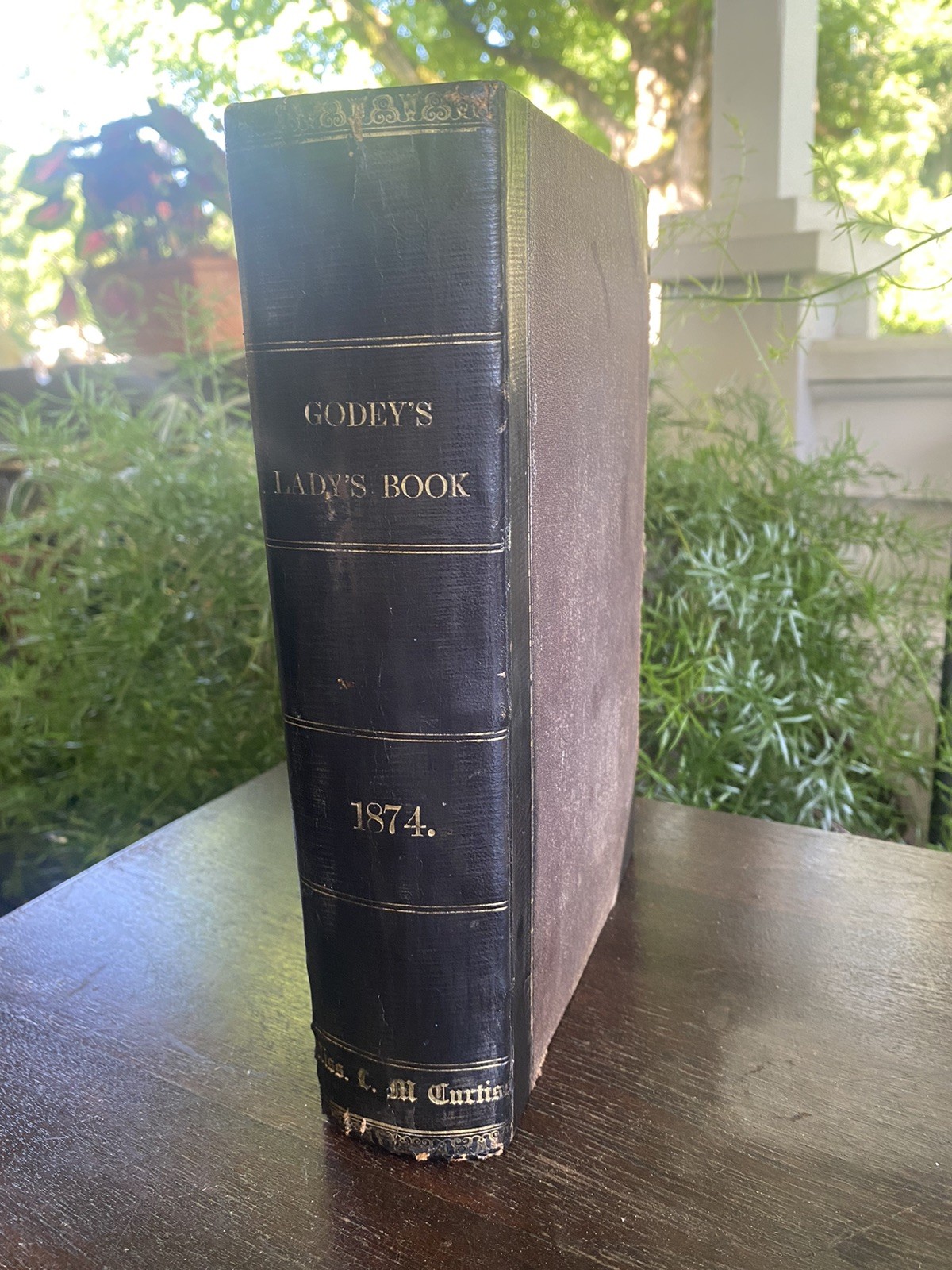 1874 GODEY’S LADY’S BOOK HARDCOVER WOMEN’S FASHION COLOR ENGRAVINGS