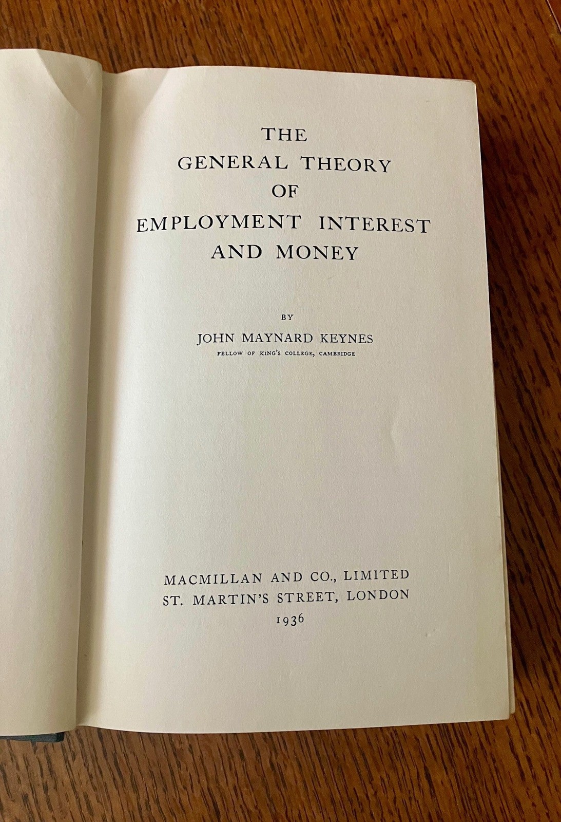 KEYNES JOHN MAYNARD / GENERAL THEORY OF EMPLOYMENT INTEREST AND MONEY 1936