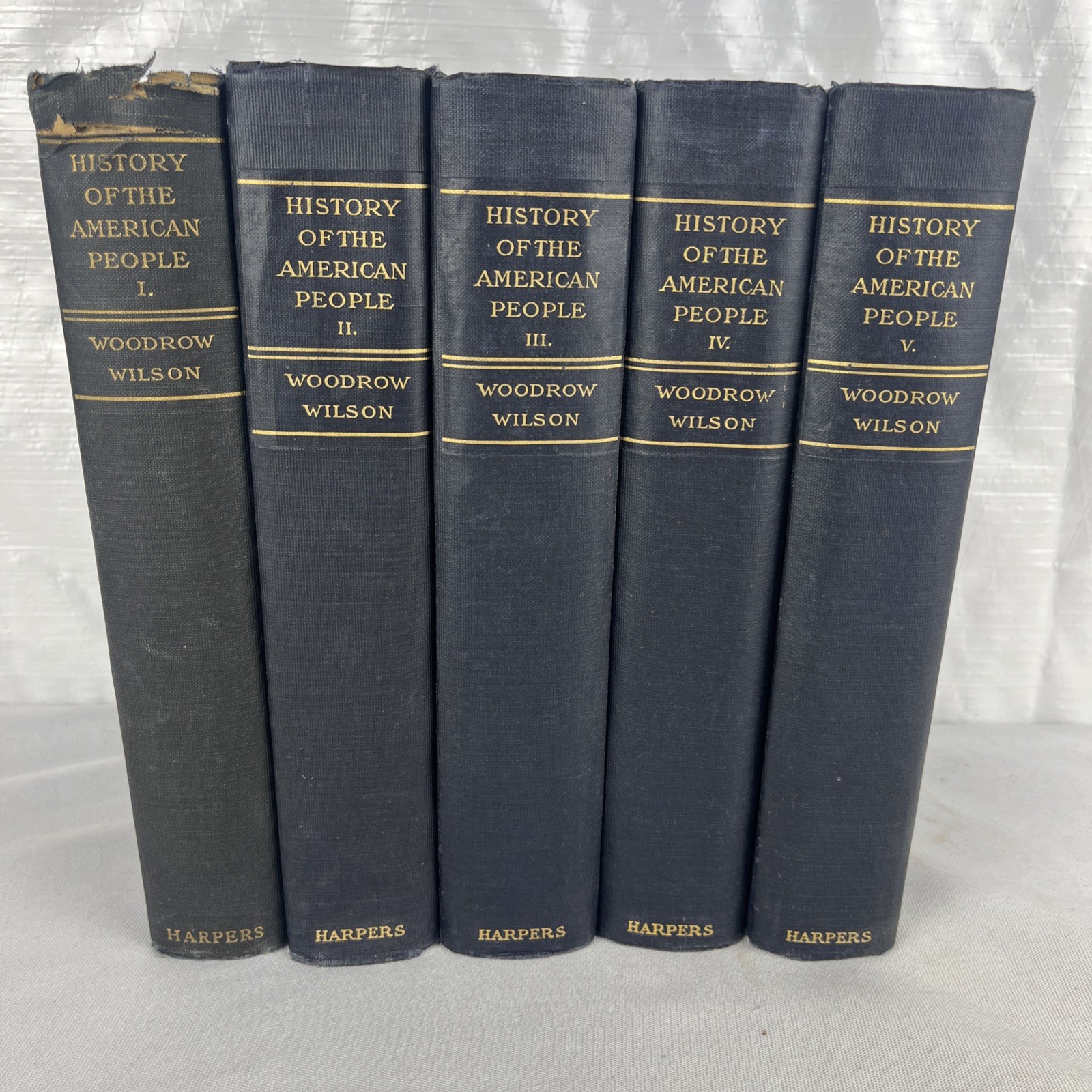 A History of the American People – Woodrow Wilson – 5 Volume HC Set Harper 1902