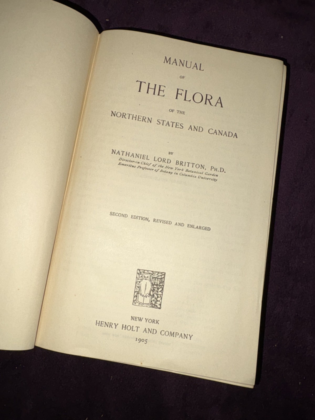 Manual of the Flora by N.L. Britton, 1905 antique hardcover book, free shipping