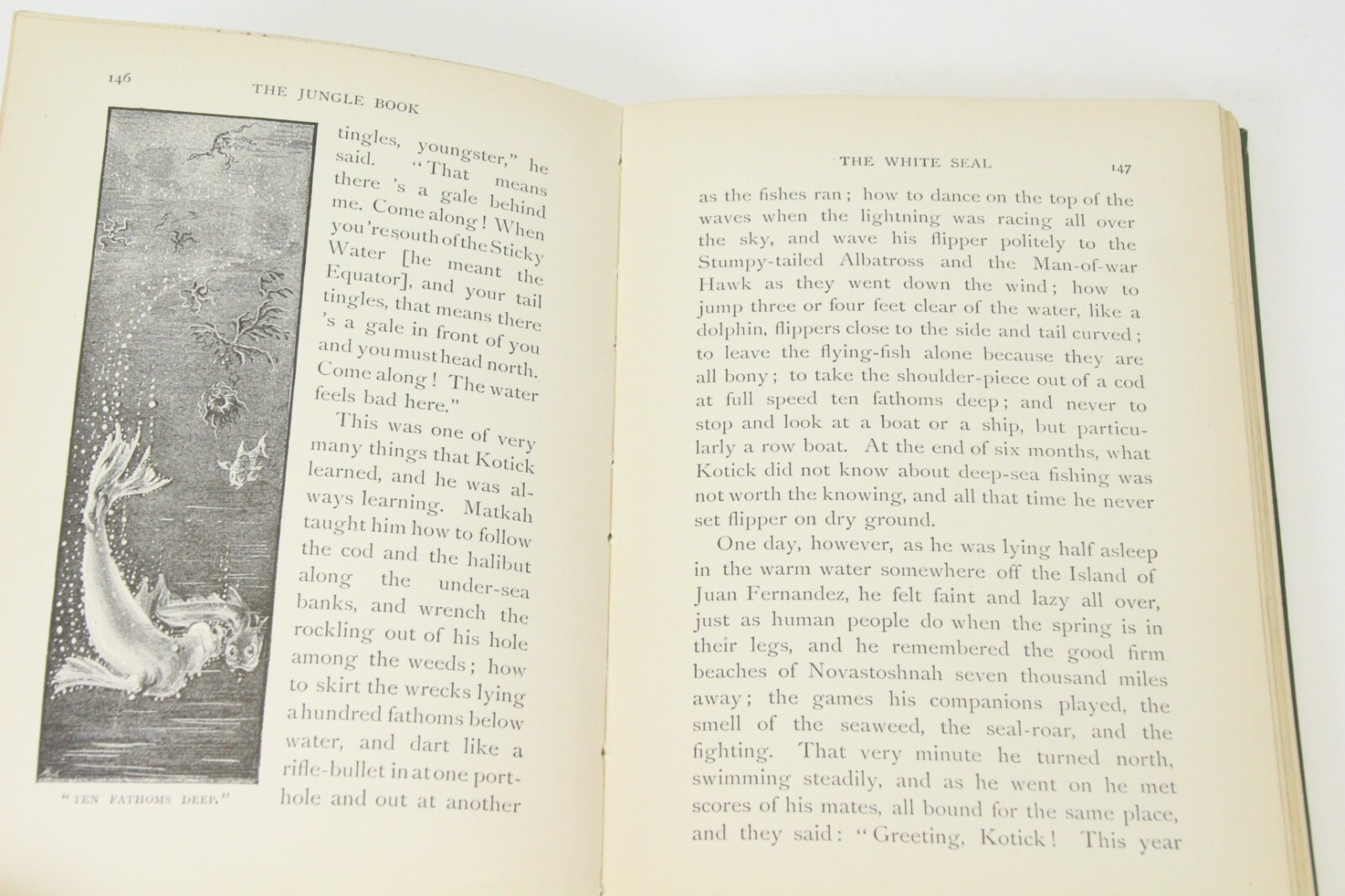 The Jungle Book RUDYARD KIPLING Early Reprint 1899 7 3/8″ x 5″ x 1″ Cloth HC