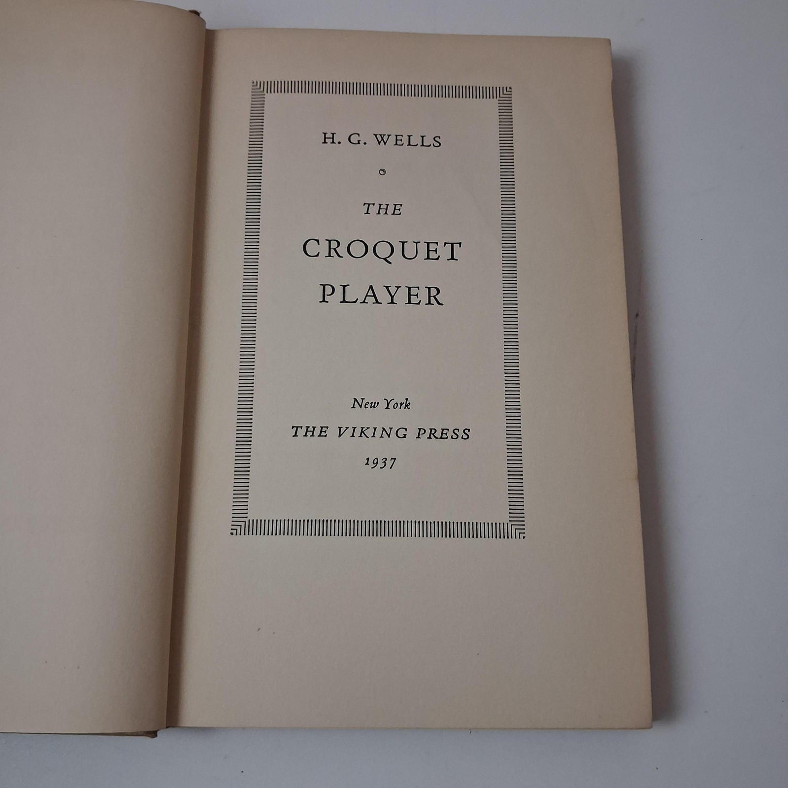 Vintage 1937 The Croquet Player H.G. Wells First American Edition HC Book