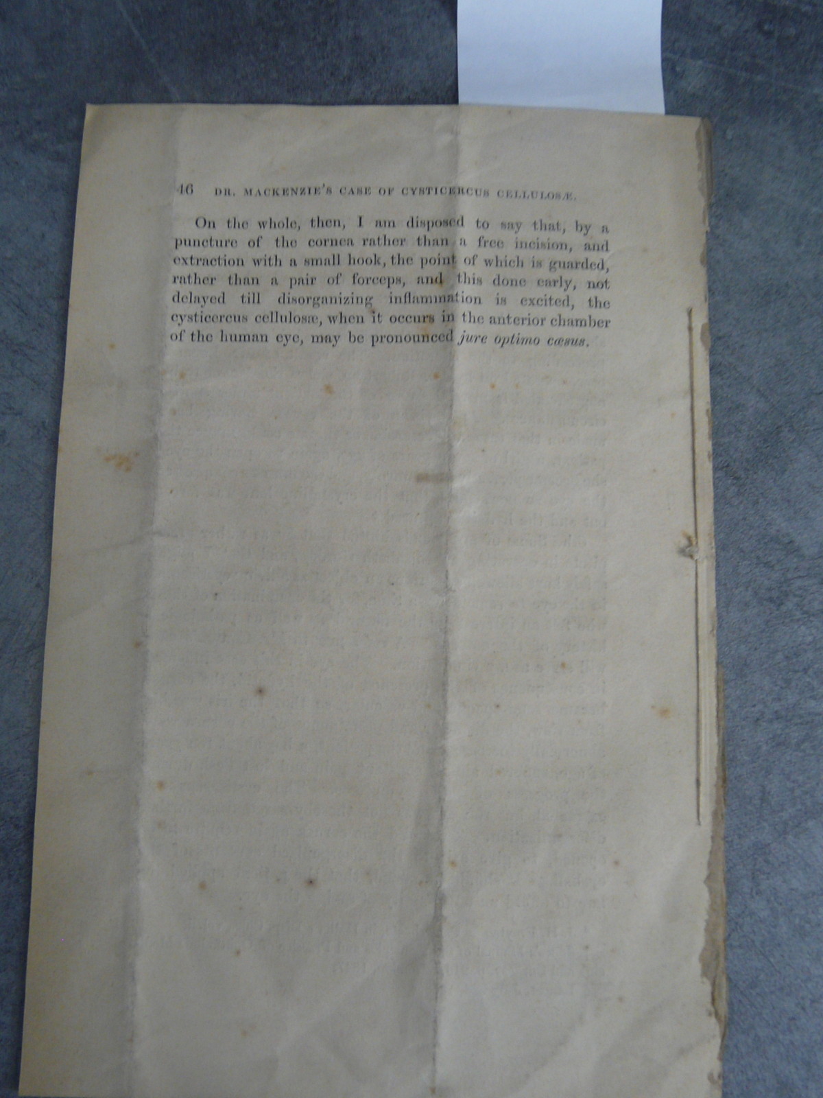 William Mackenzie Cysticercus Cellulosae Monoyer Ophthalmology Optical Medicine