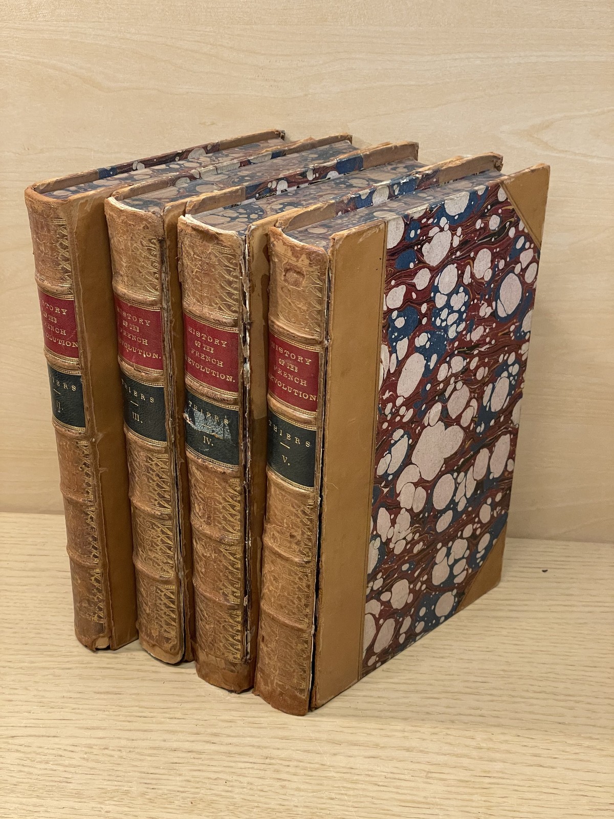 M A Thiers HISTORY OF THE FRENCH REVOLUTION Vols II – V hb 1838 Richard Bentley