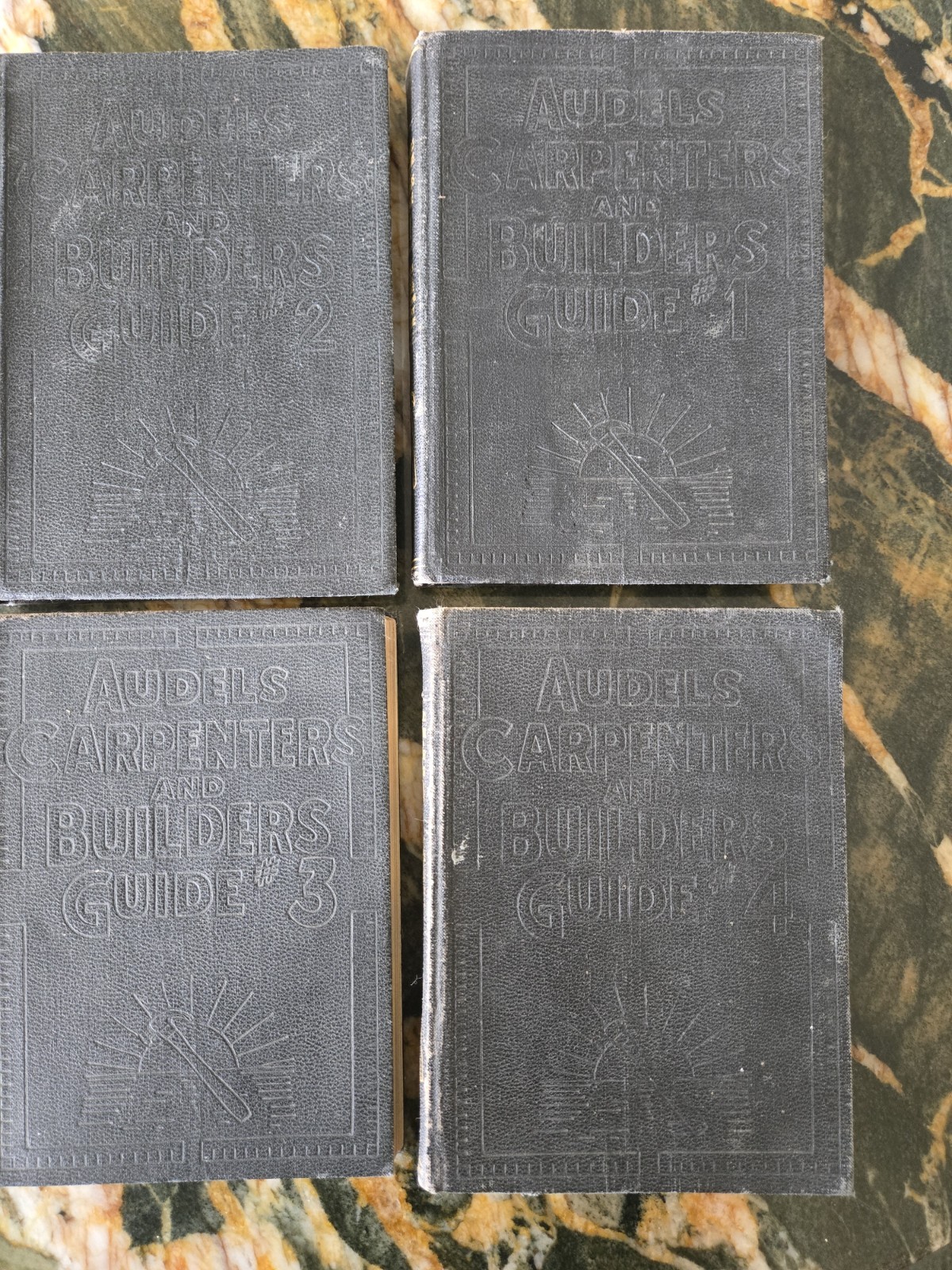Vintage AUDELS Carpenters & Builders Guide, Volumes 1-4, 1937 leatherbound
