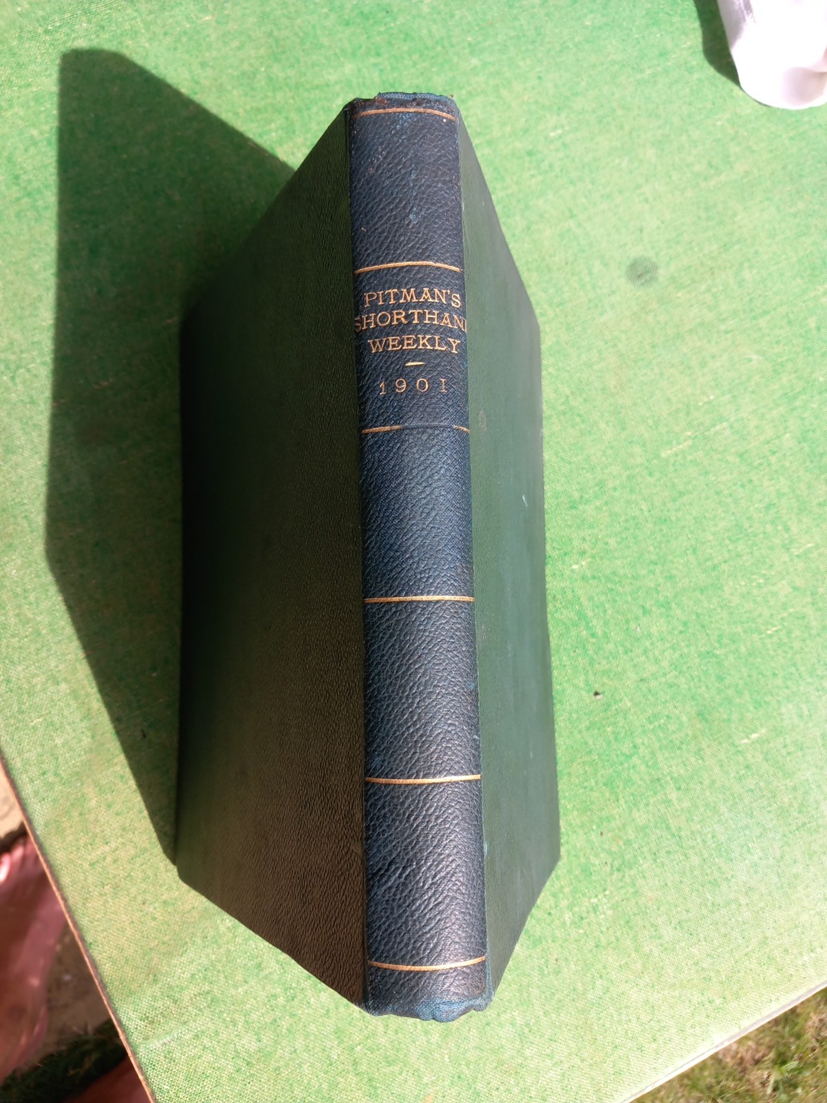 PITMANS SHORTHAND WEEKLY 1901 Leather Effect Bound Book.