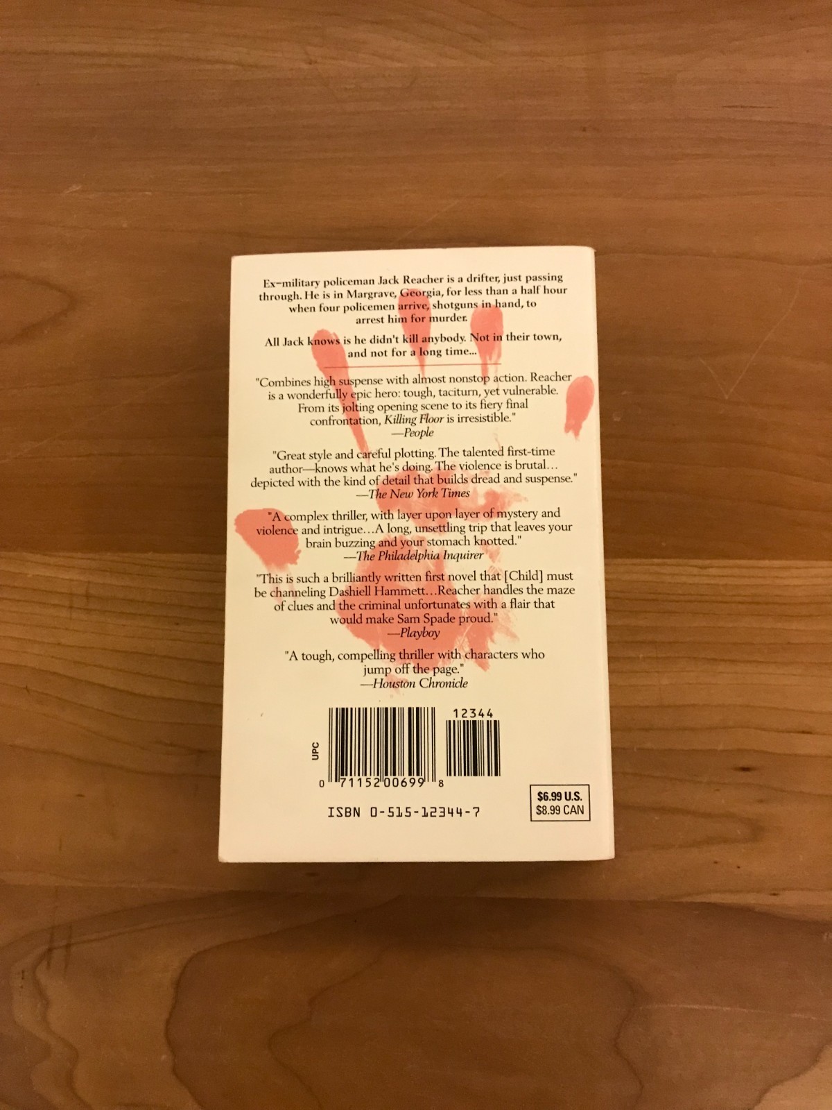 1998 Killing Floor by Lee Child 1st Printing Paperback Book