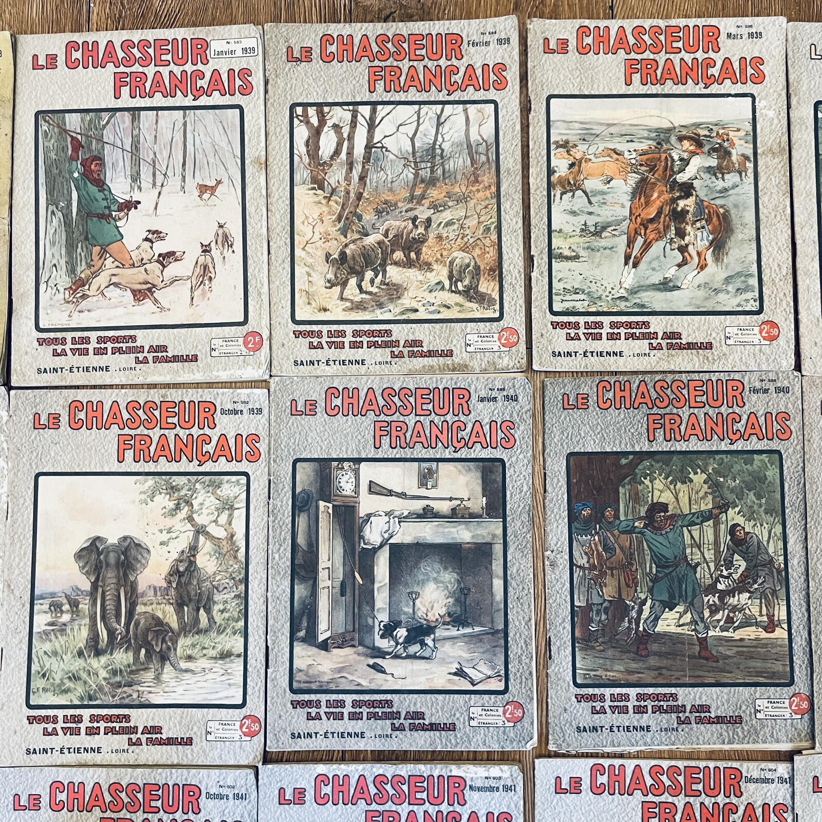 49 x Le Chasseur Français Magazines 1938-1951 WW2 French Hunting Sporting Bundle