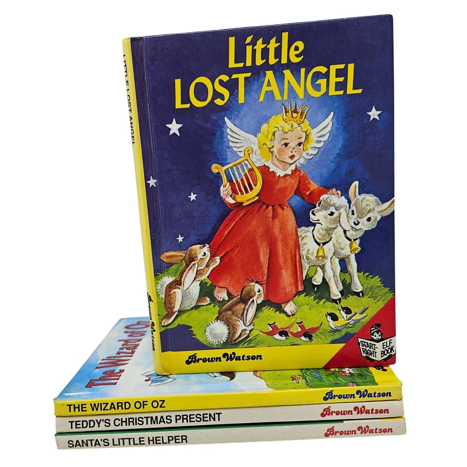 Vtg Brown Watson Children’s 4 Book Lot includes Little Lost Angel & Wizard Of Oz
