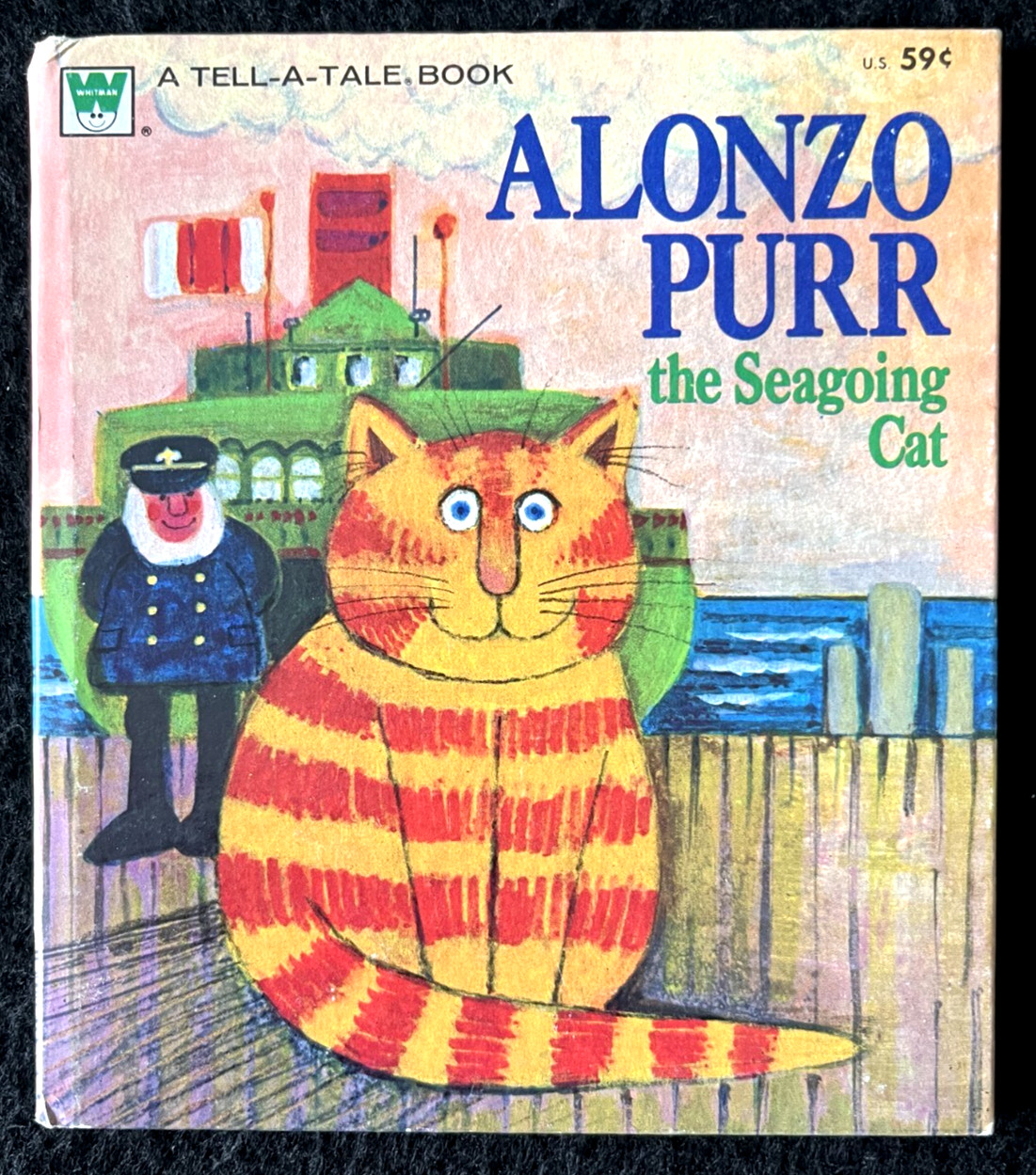 ALONZO PURR THE SEAGOING CAT ~ vintage children’s Whitman Tell-A-Tale Book, VG