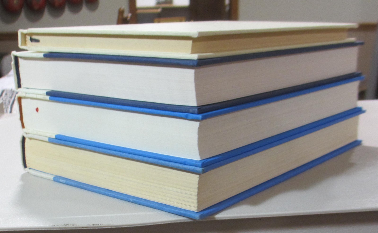 DECOR Book lot 4 Library Staging Display Home Design Light Beige Blue Text EX CN