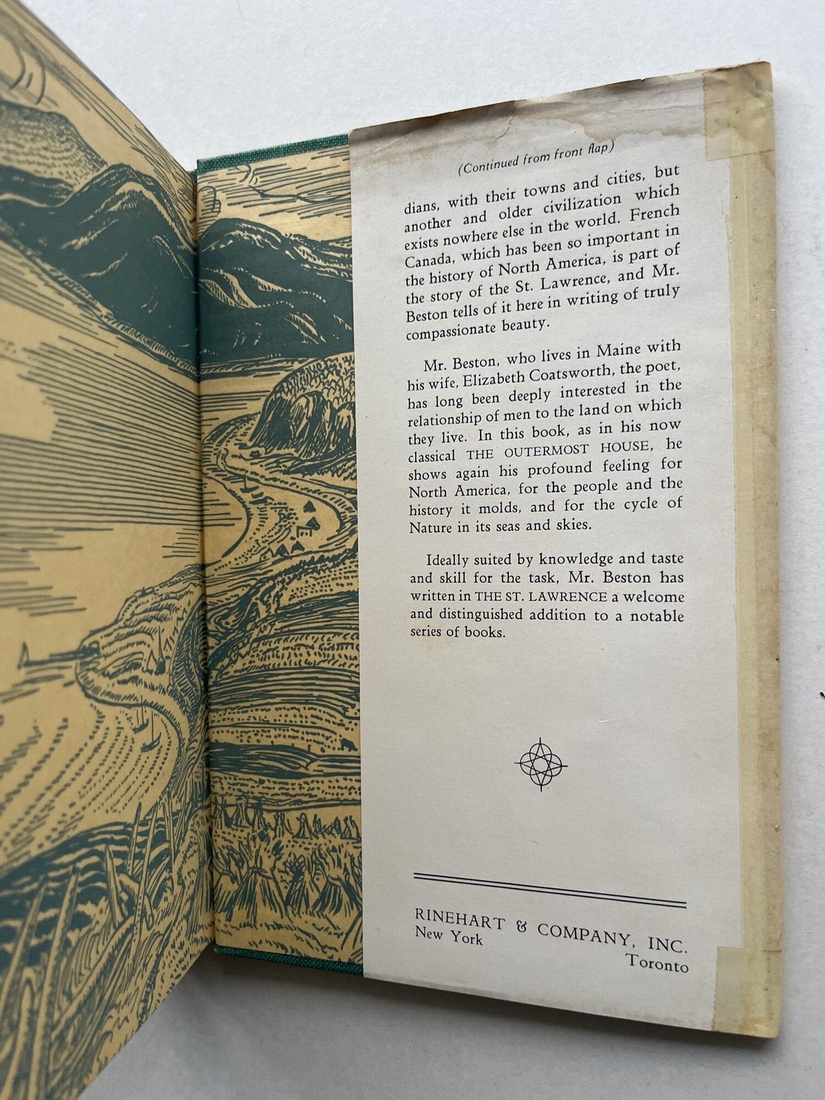 Henry Beston / The St Lawrence signed 1st Edition 1942