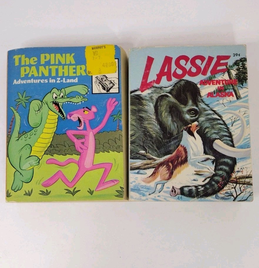 Whitman Big Little Books Lot Of 2 Lassie Alaska Pink Panther Z Land