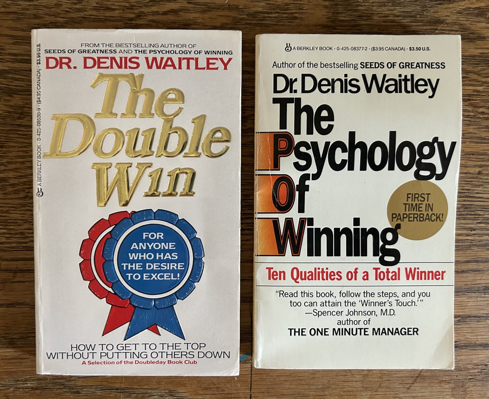 Denis Waitley PB Books The Psychology of Winning & The Double Win 1986 Lot of 2