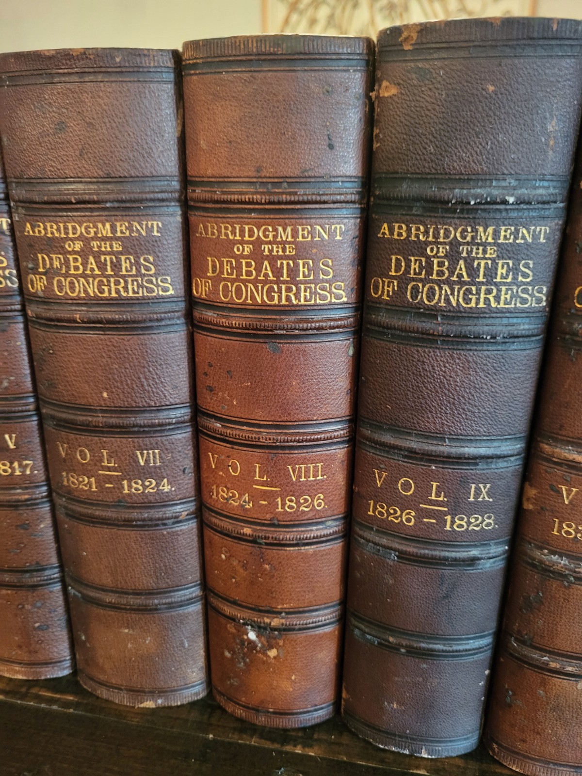 1796-1843 ABRIDGEMENT Of DEBATES IN CONGRESS 10 VOL. LEATHERBOUND ANTIQUE BOOKS