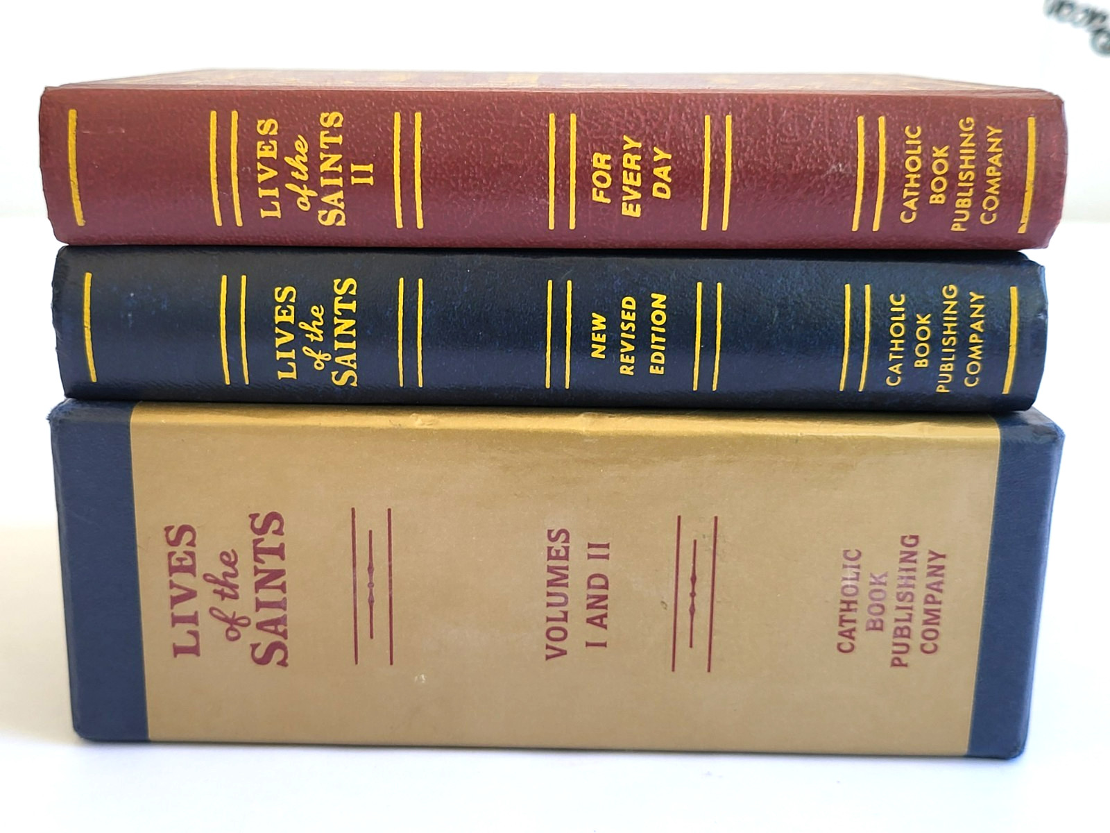 Lives of the Saints Volumes 1 & 2 Illustrated Book Set w/Box Catholic Press 1990