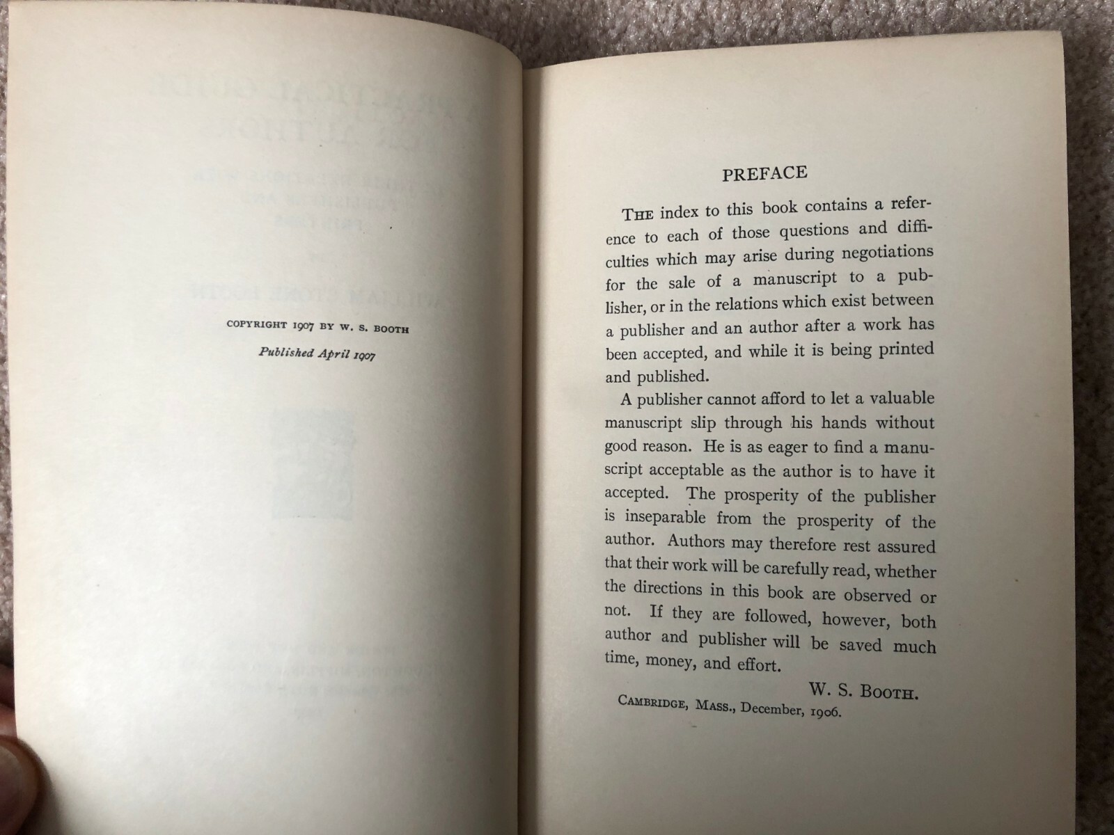 Practical Guide for Authors 1907 SIGNED William Stone Booth Abbie Farwell Brown