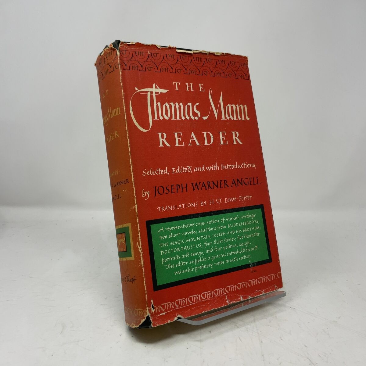 The Thomas Mann Reader by Joseph Warner Angell HC First Edition Very Good 1950