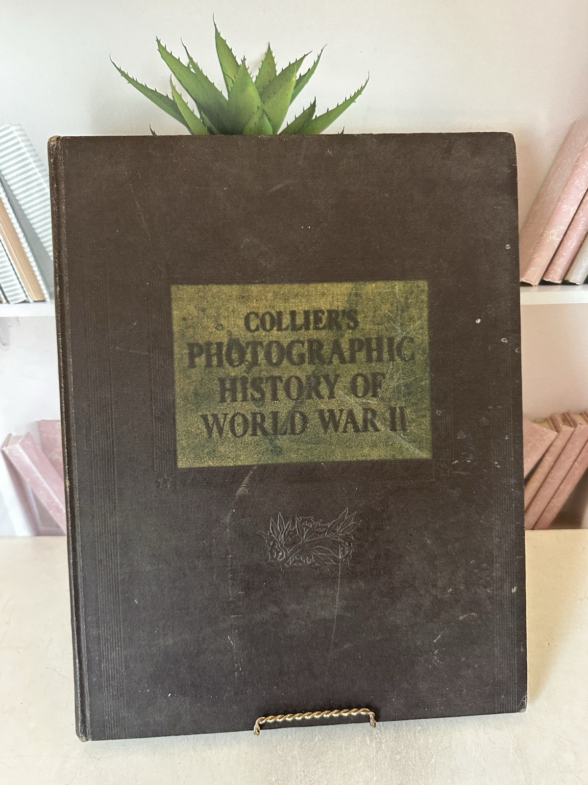 1946 Colliers Photographic History of World War II Oversized Illus Embossed