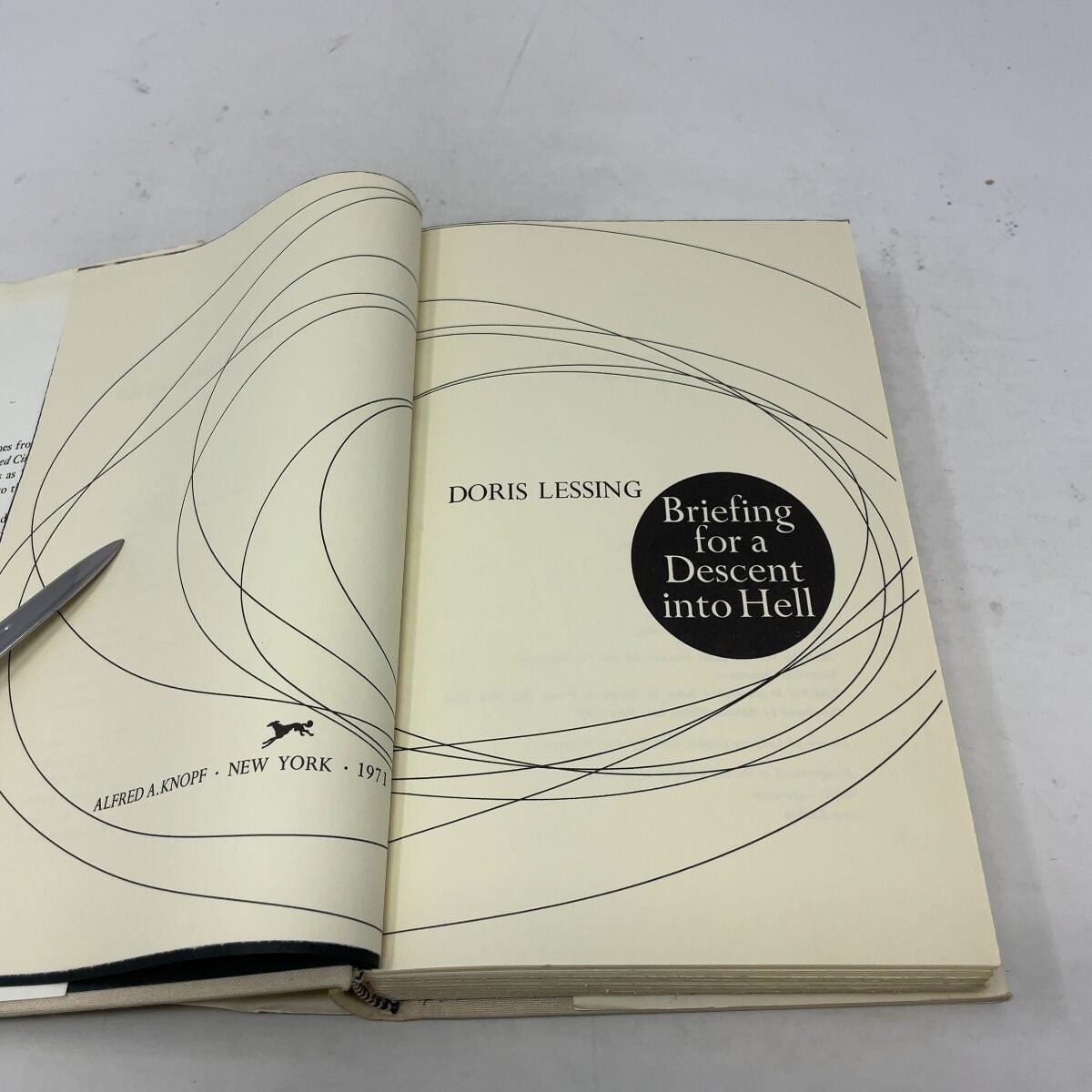 Briefing for a Descent into Hell by Doris Lessing HC First Edition Very Good 19