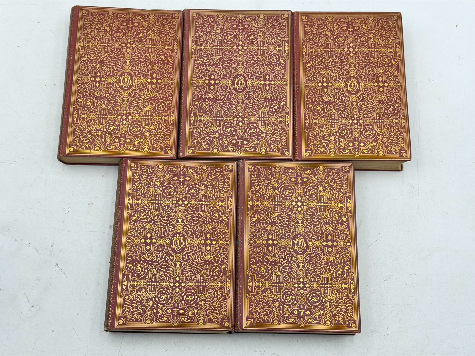 1885 Elizabeth Barrett Browning Poetical Works Complete 5 Volume Set Antique