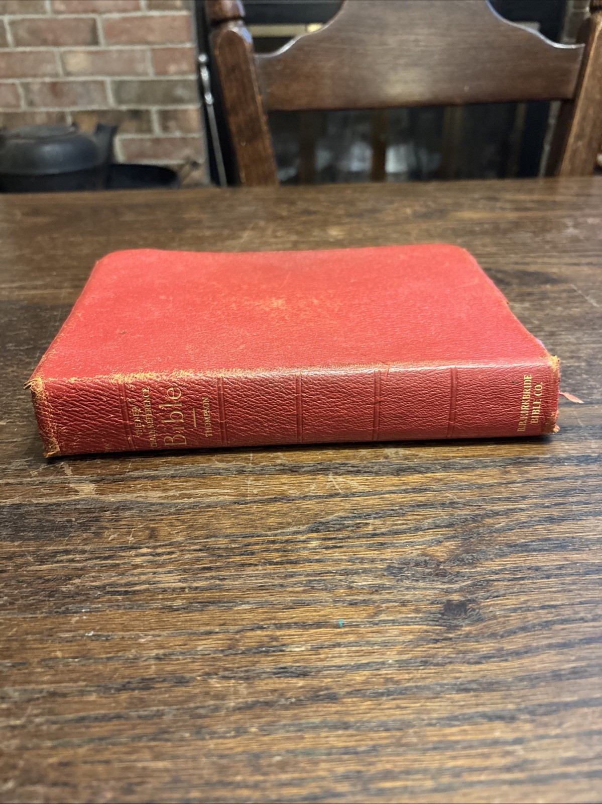 The New Chain Reference Bible Thompson B.B. Kirkbride Red Leather 1957 VINTAGE