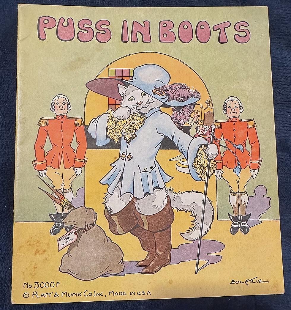 Puss in Boots Book by Charles Perrault 1934 Illu. Eulalie Banks Platt & Munk Co.