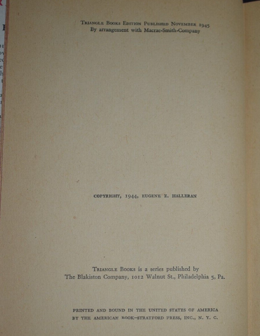 PRAIRIE GUNS ~ E.E. HALLERAN 1944 TRIANGLE BOOKS Hardcover w/ DJ