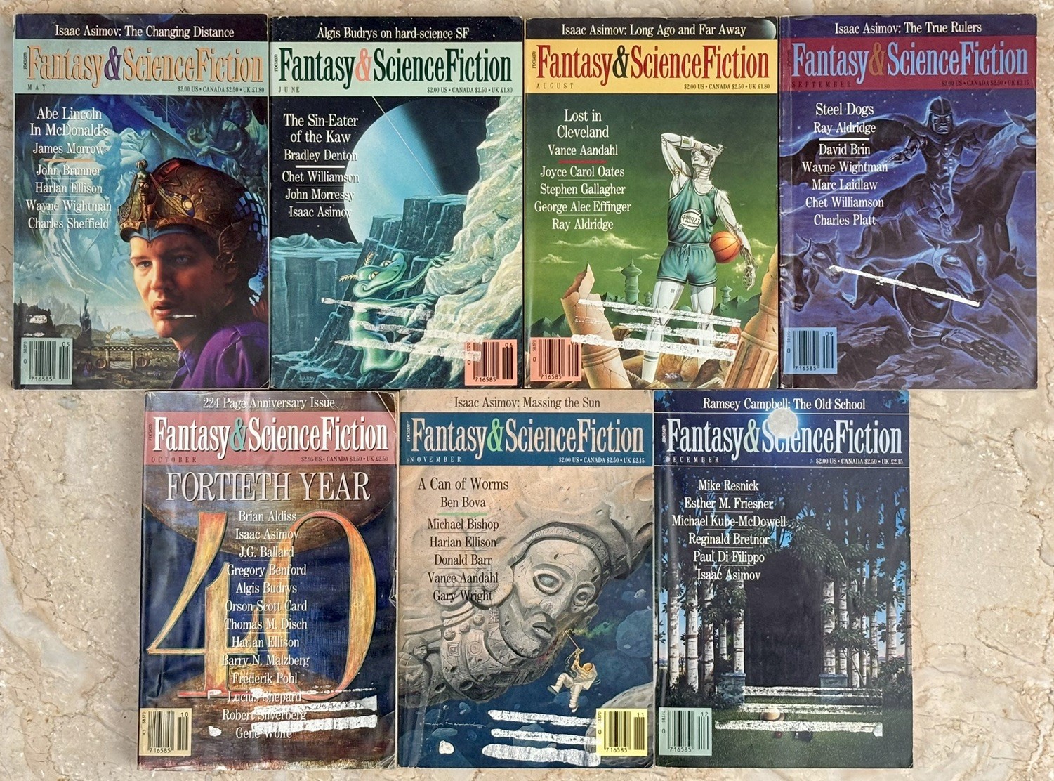 The Magazine of Fantasy and Science Fiction Lot Of 37 Misc. Editions 1986 – 1989