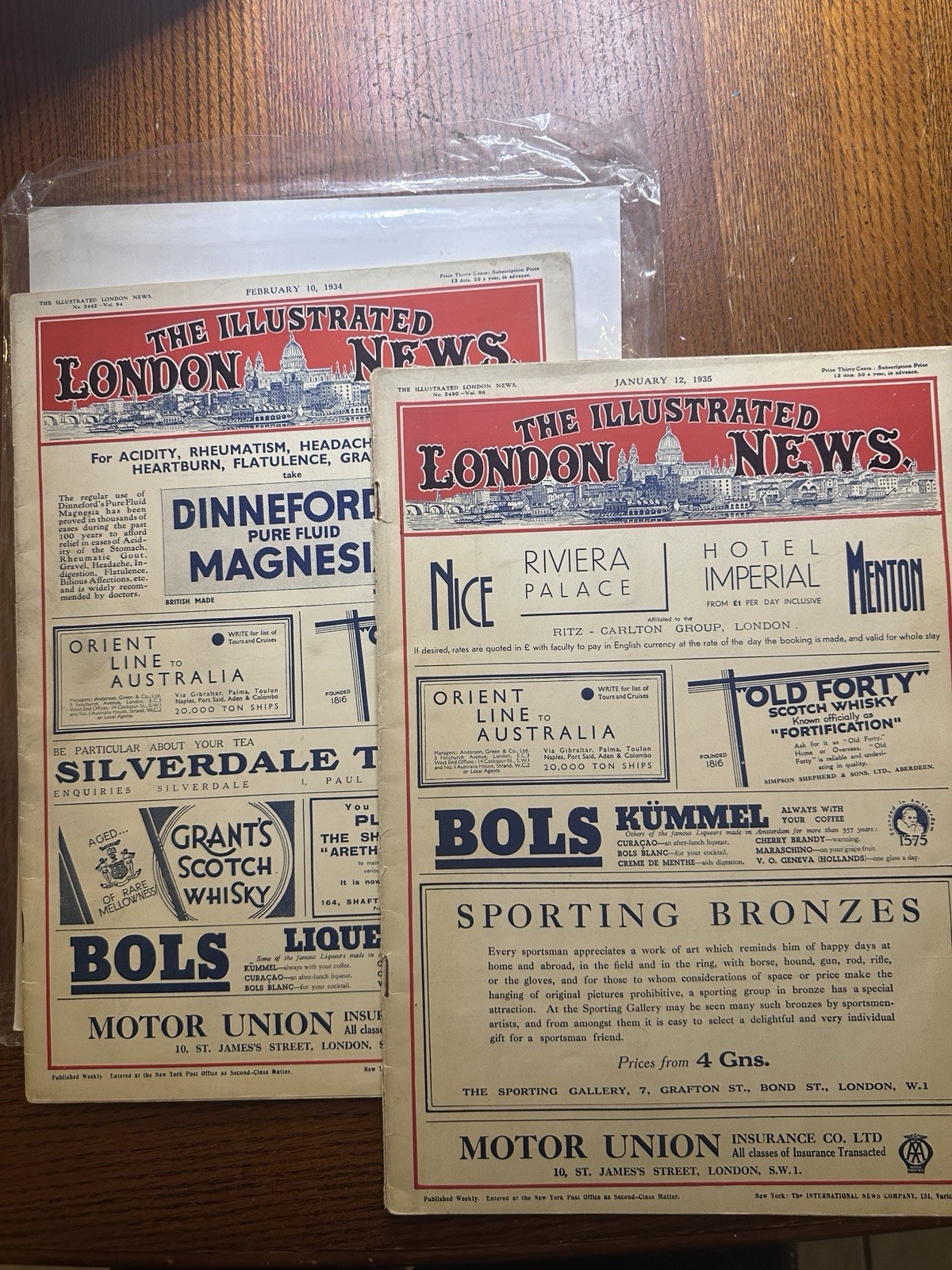 THE ILLUSTRATED LONDON NEWS: February 10, 1934; January 12, 1935