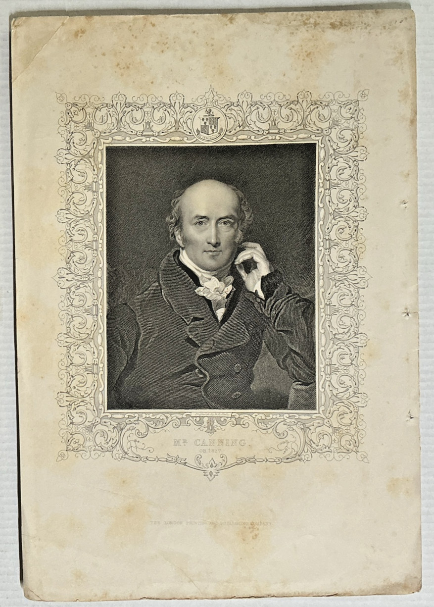 Antique 1827 George Canning Steel Engraving British Prime Minister Lawrence