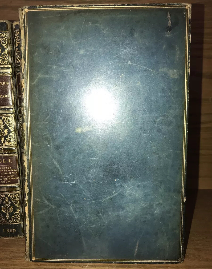 LEATHER Set; WORKS WILLIAM SHAKESPEARE! Complete ORIGINAL BINDINGS! 1823