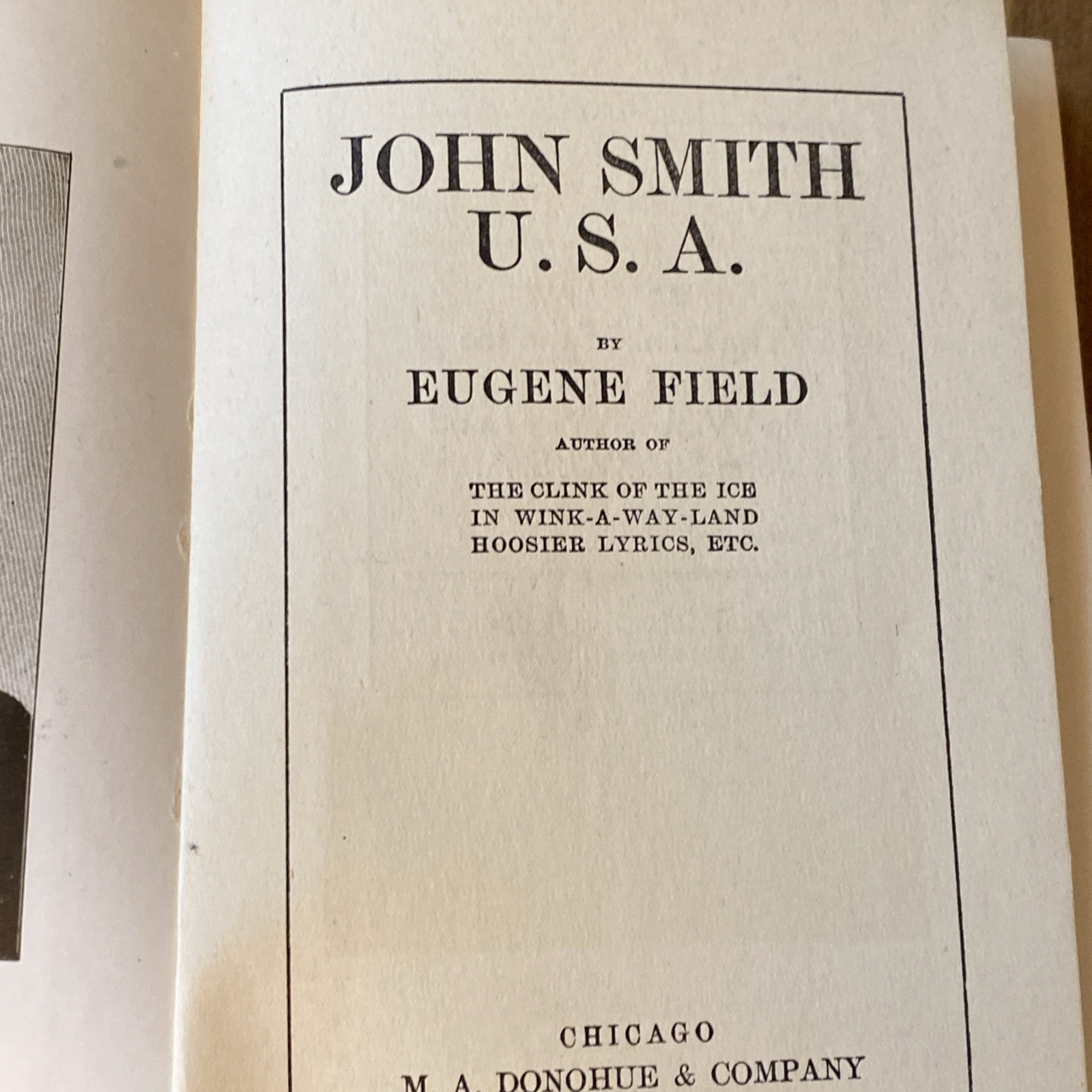 1905 John Smith USA By Eugene Field