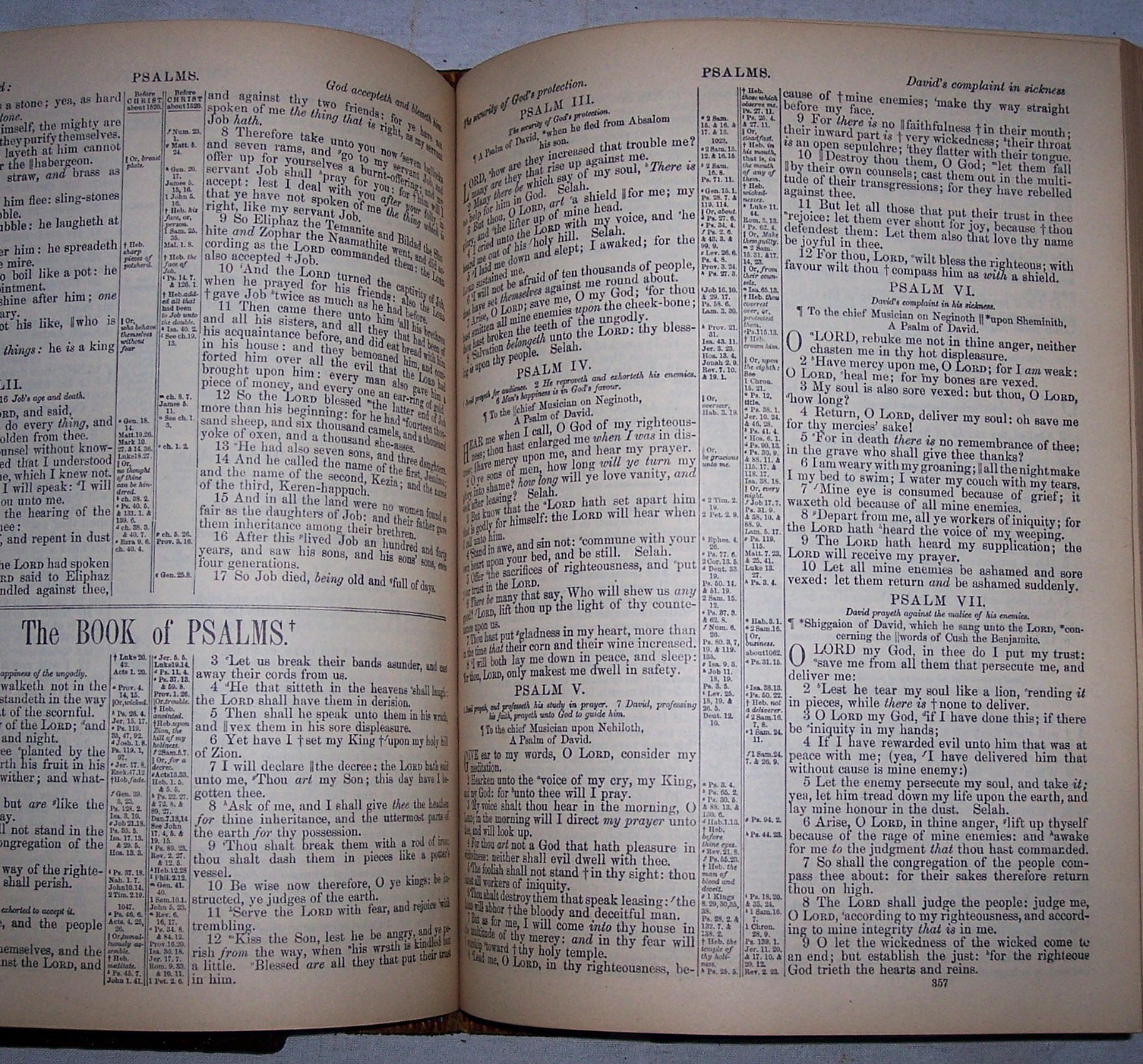 1896 Antique Clasp Family Bible Apocrypha Concordance Dictionary Psalms #30