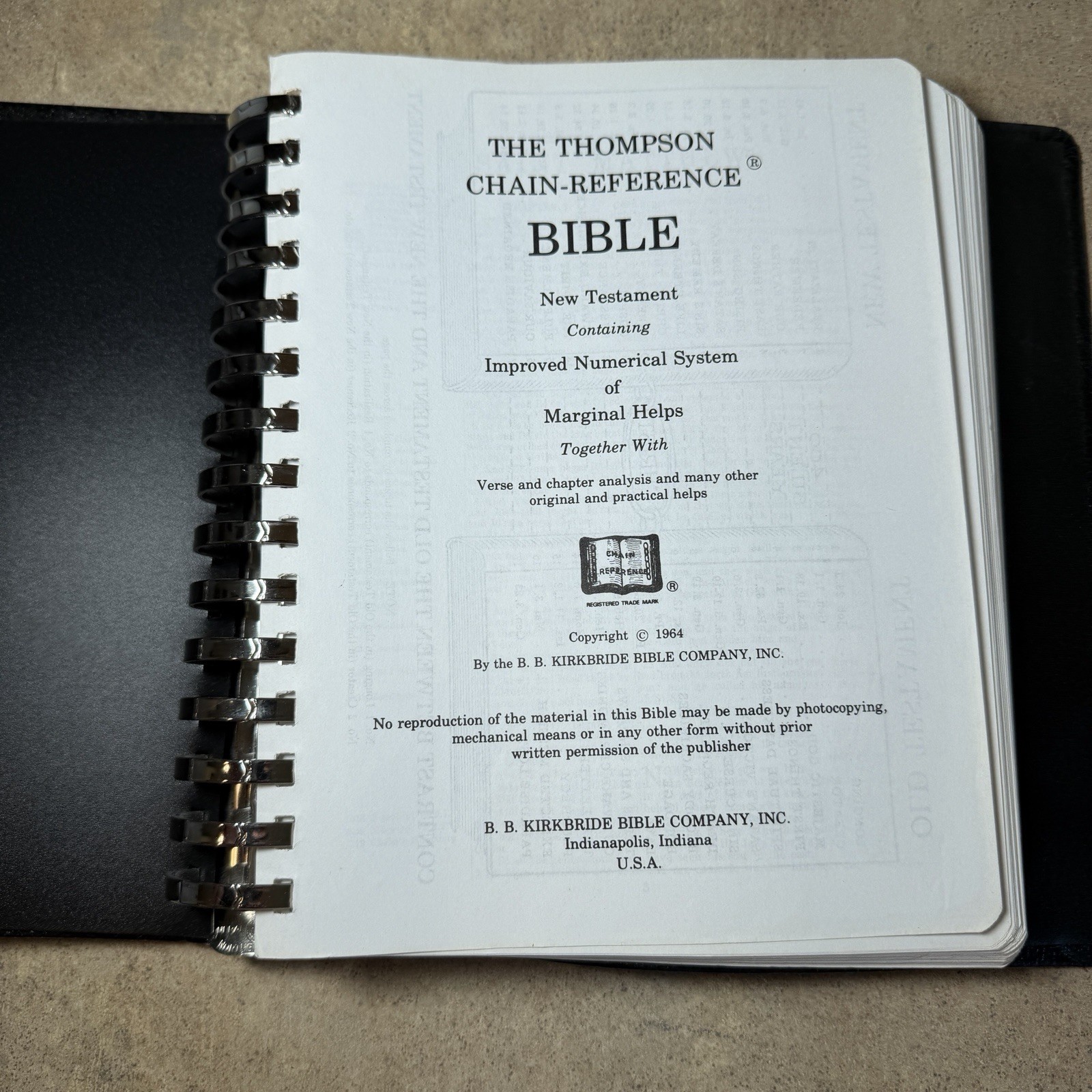RARE VTG Thompson Chain Reference Bible Tri-Fold Workbook Edition 1964 Kirkbride